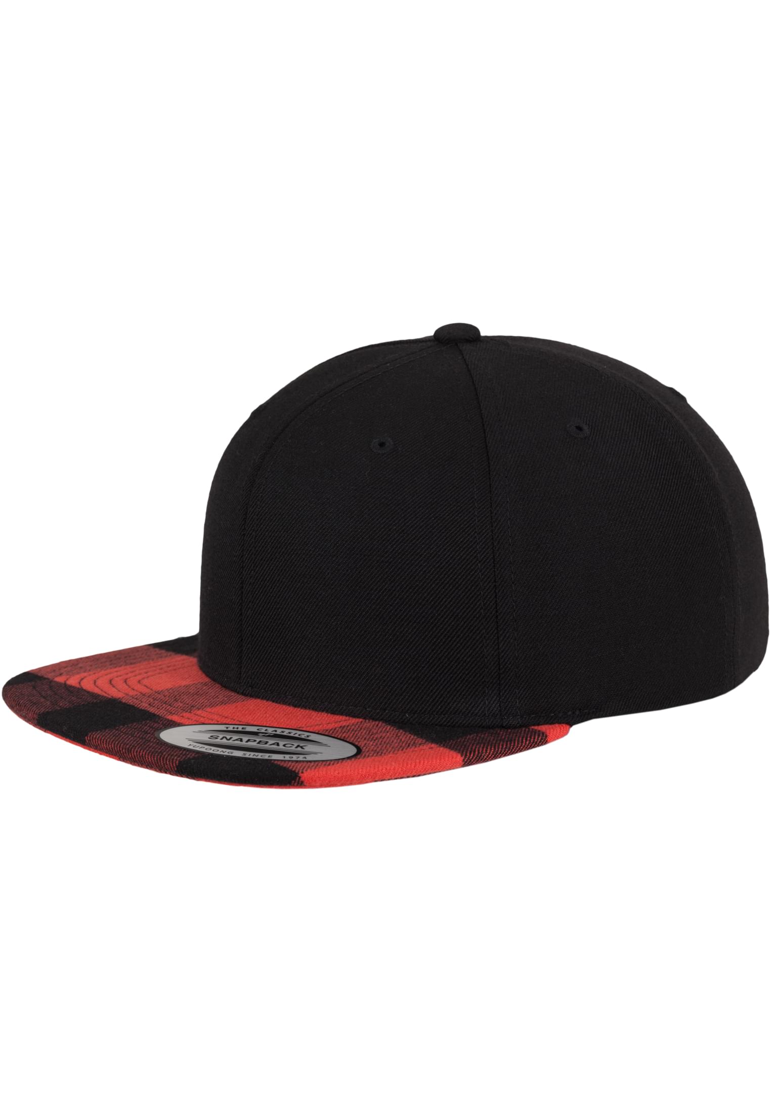 Plaid Flanell Peak Snapback blk/red