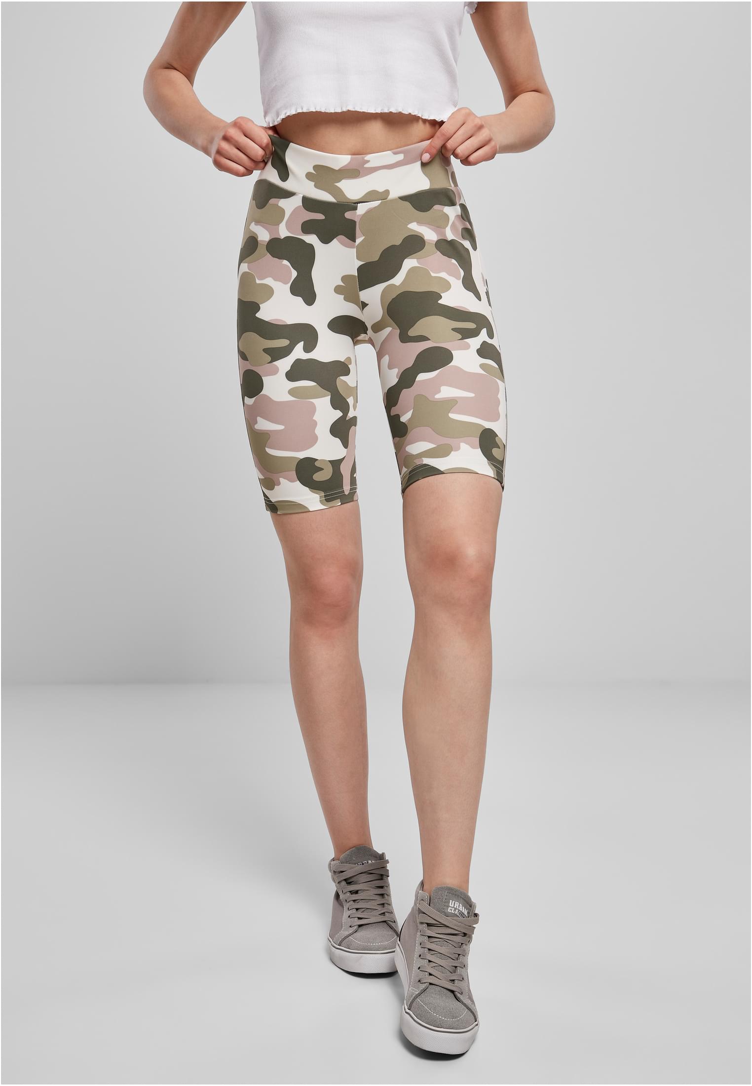 Women's High Waisted Shorts Camo Tech Cycle Dukrose Camo