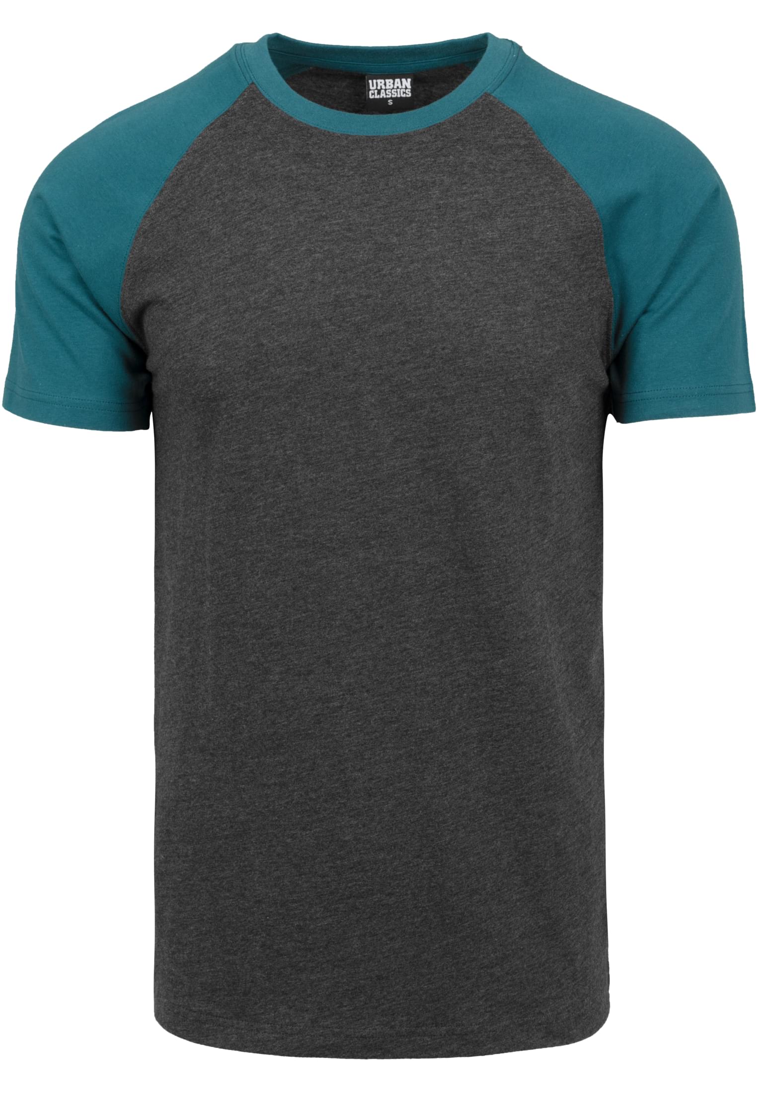 Raglan Contrast Tee charcoal/green-green