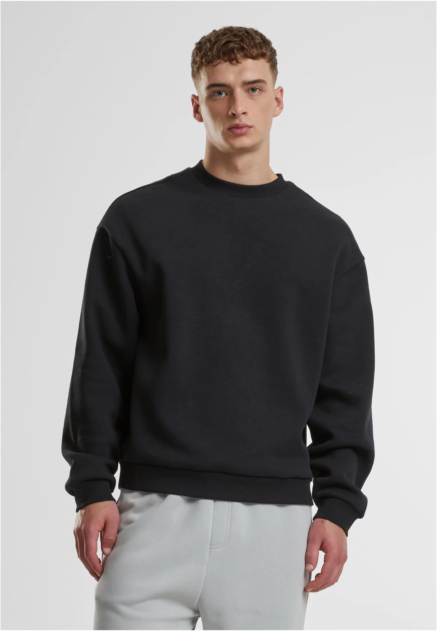 Mens hoodie without hood Fluffy black