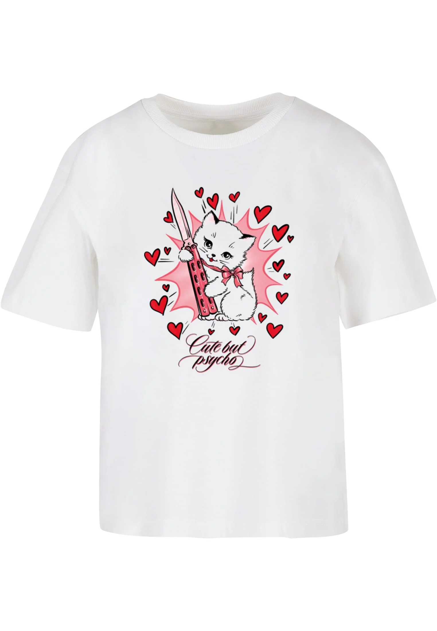 Women's T-shirt Psycho Kitty white
