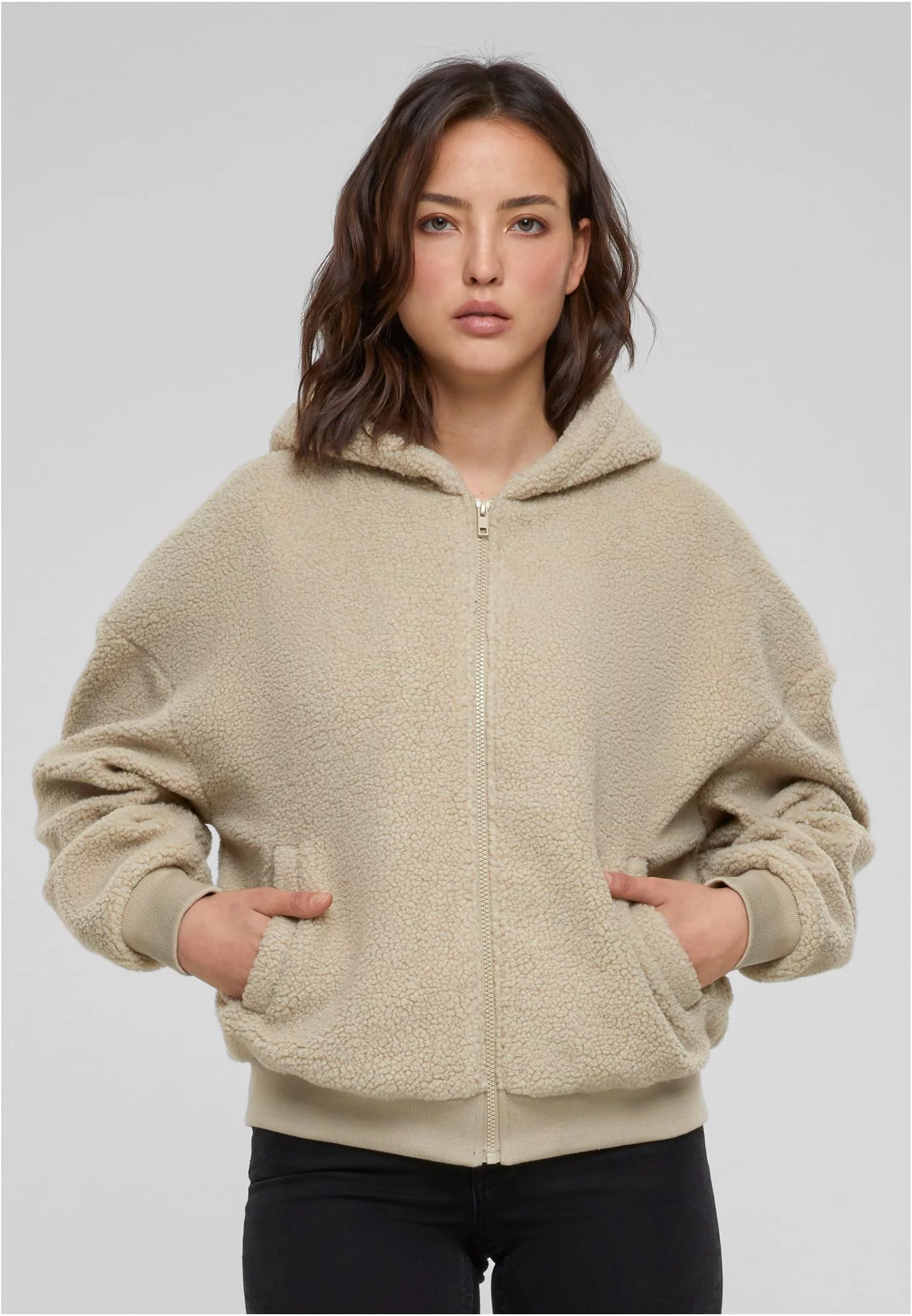 Women's Wet Sand Hooded Sherpa Zip Oversized