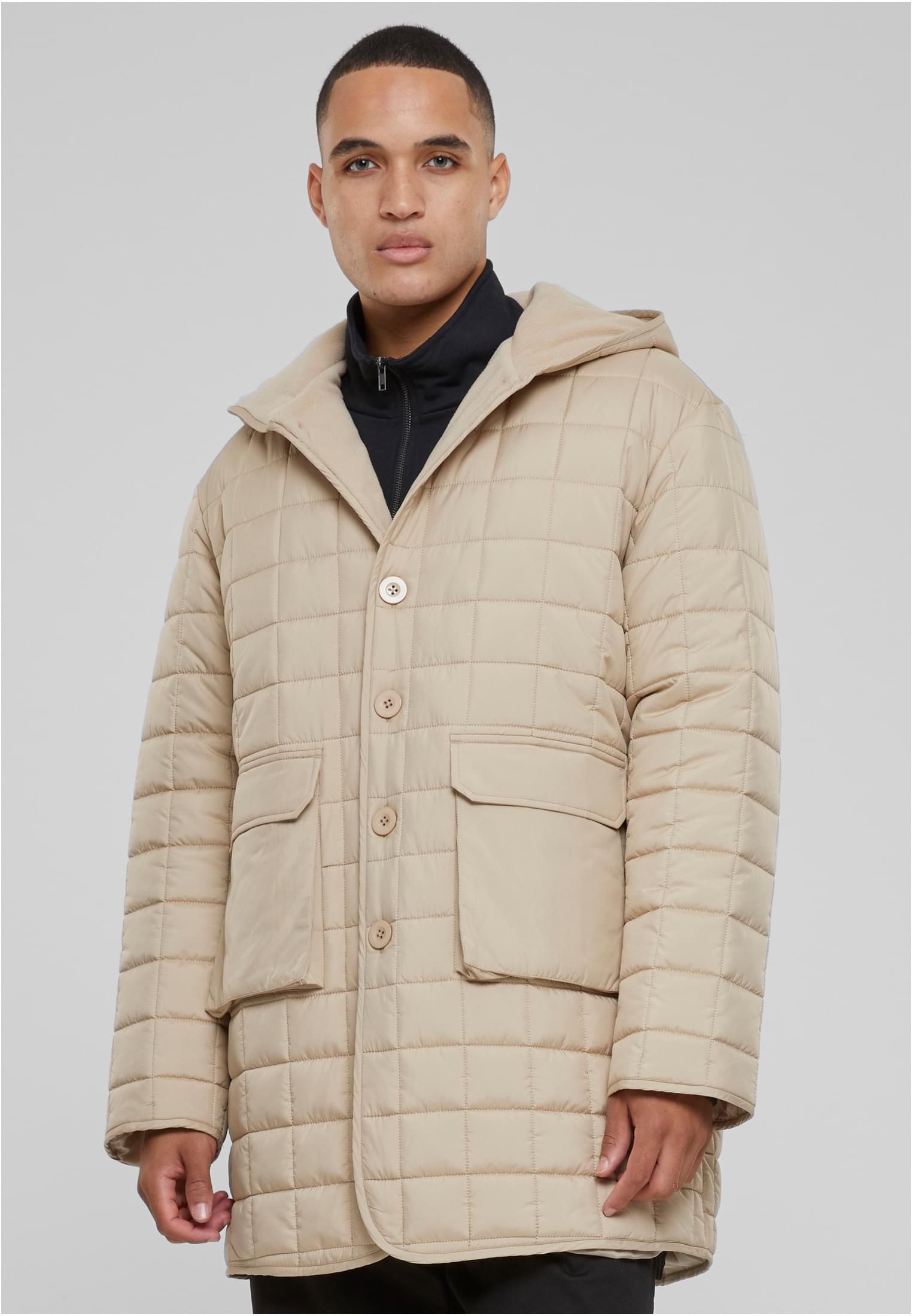 Men&#039;s parka with Polar Fleece lining beige