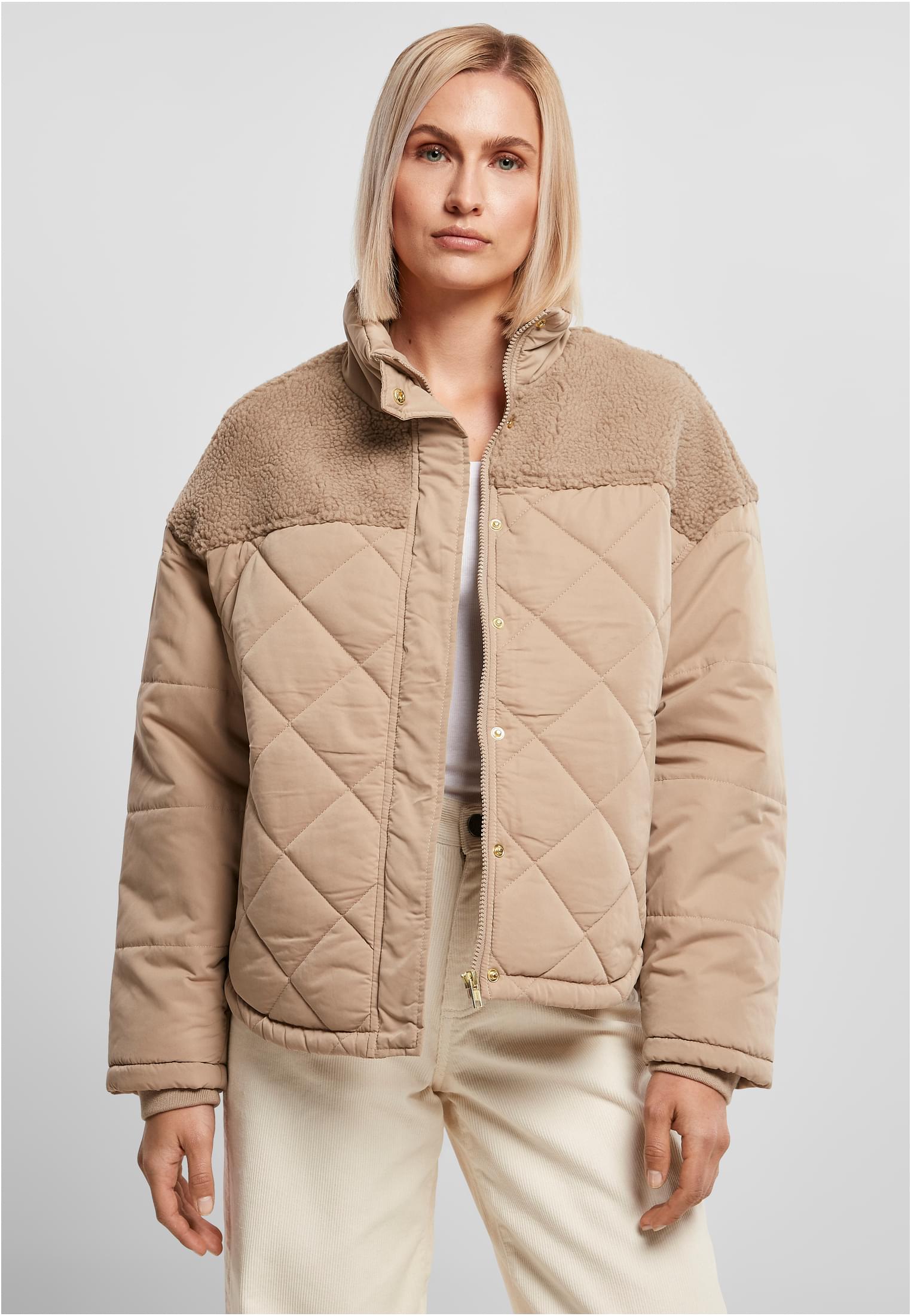 Women's oversized Diamond Quilt Puffer Jacket softtaupe