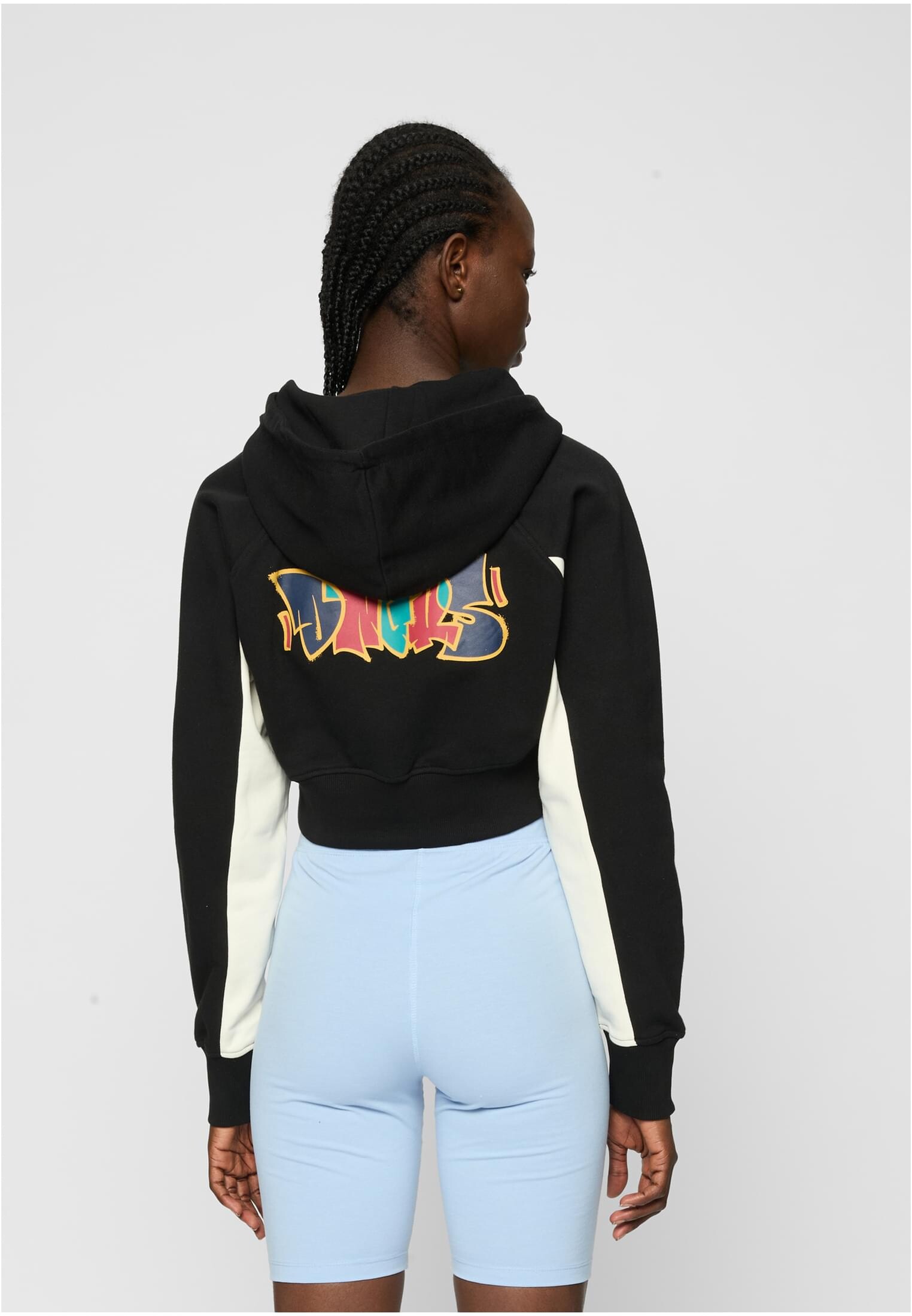 Women's cropped sweatshirt Dangerous DNGRS Hoody Wallart black