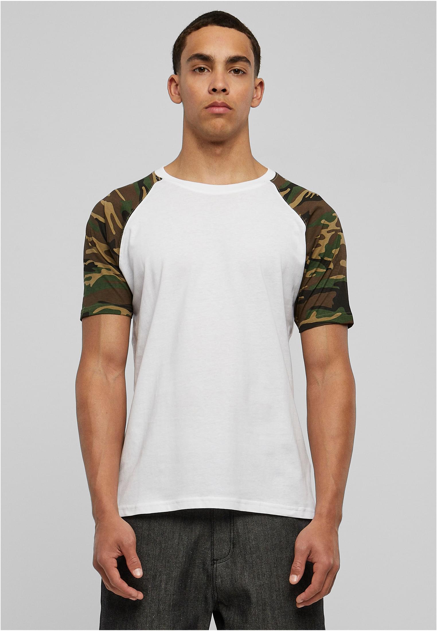 Raglan Contrasting T-shirt Wht/woodcamo