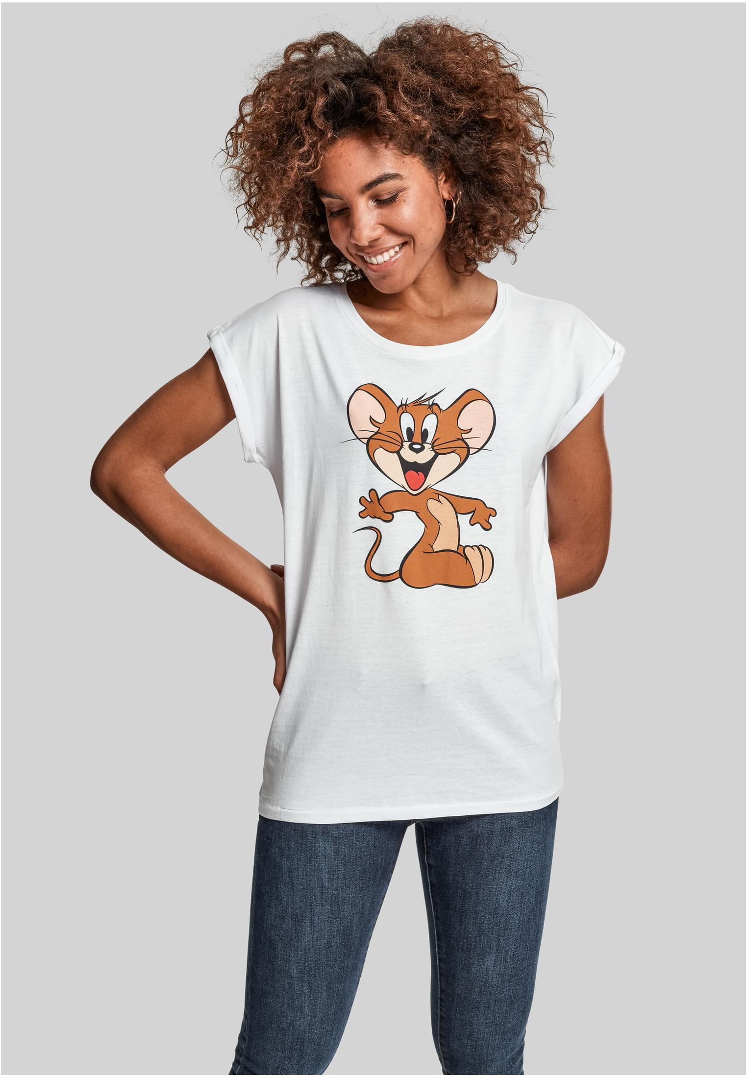 Doamnelor Tom &amp; Jerry Mouse Tee alb