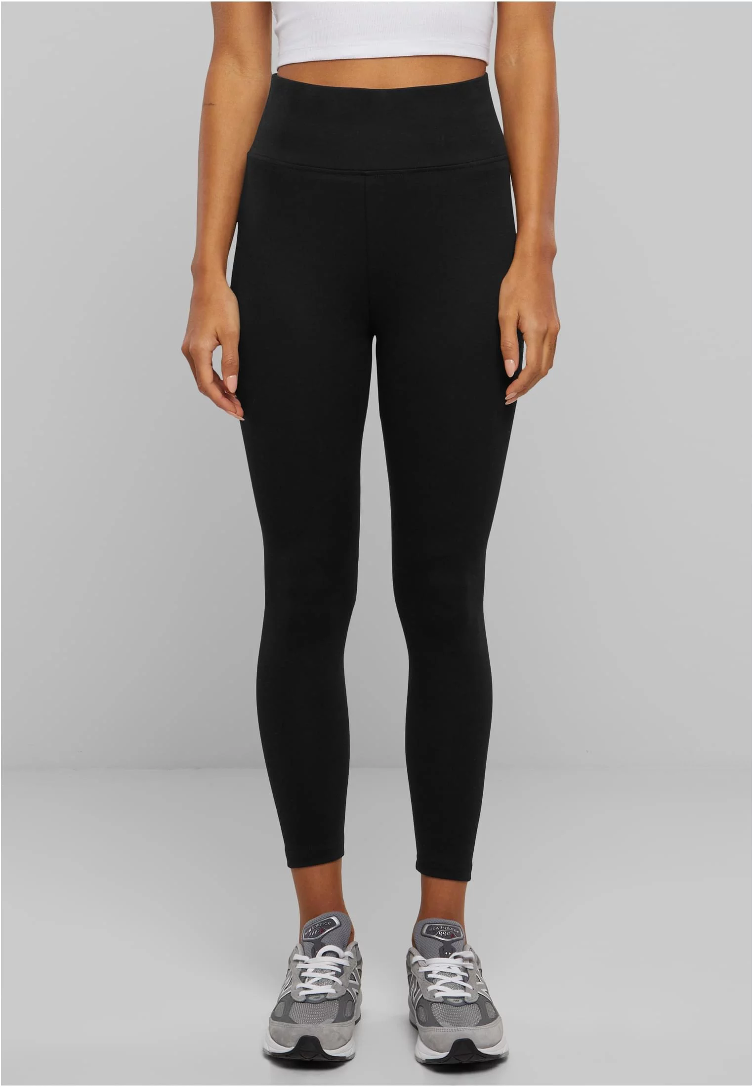 Doamnelor high waist Jersey Jamggings negru