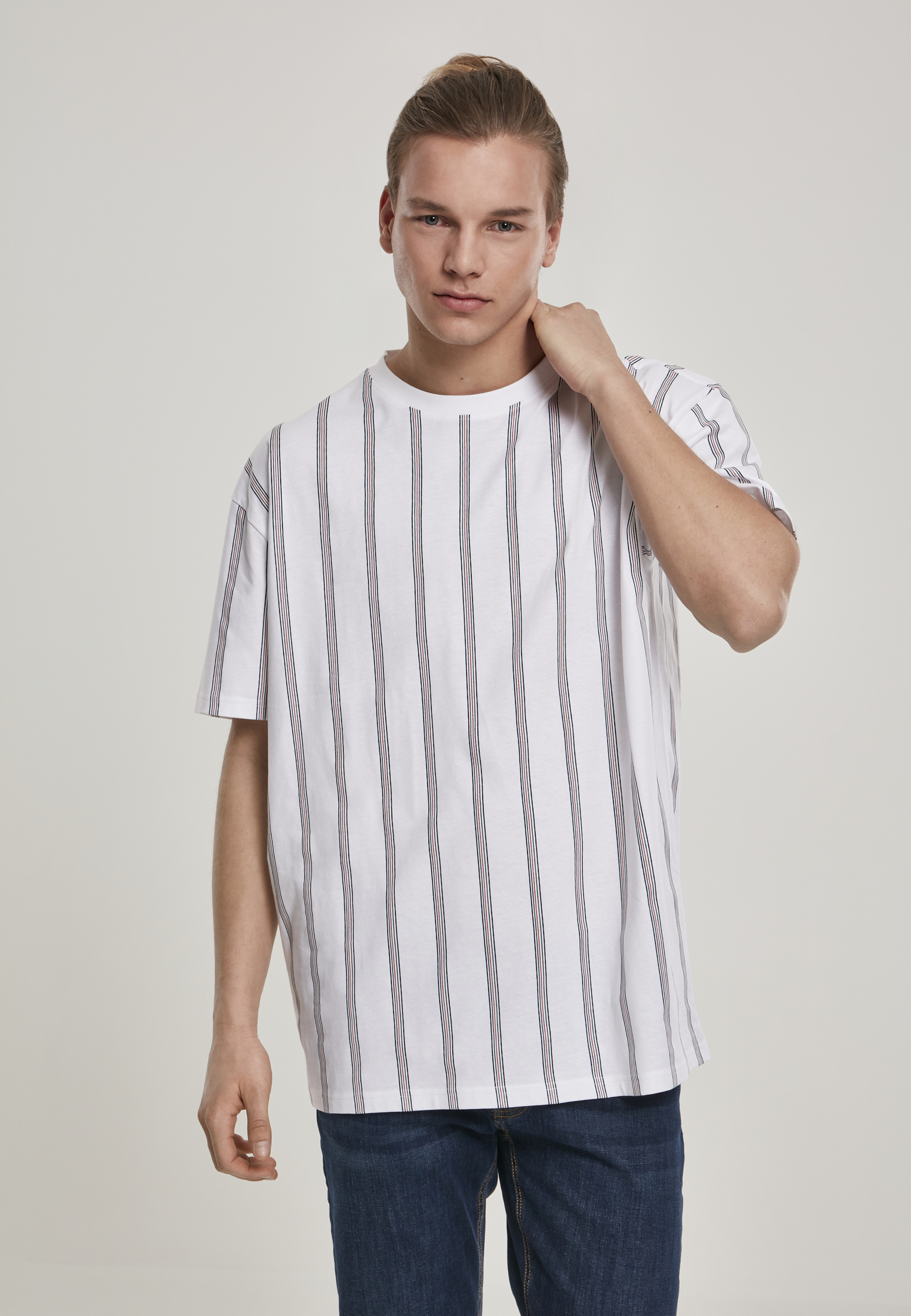 Heavy Oversized T-Shirt AOP Stripe White/Navy