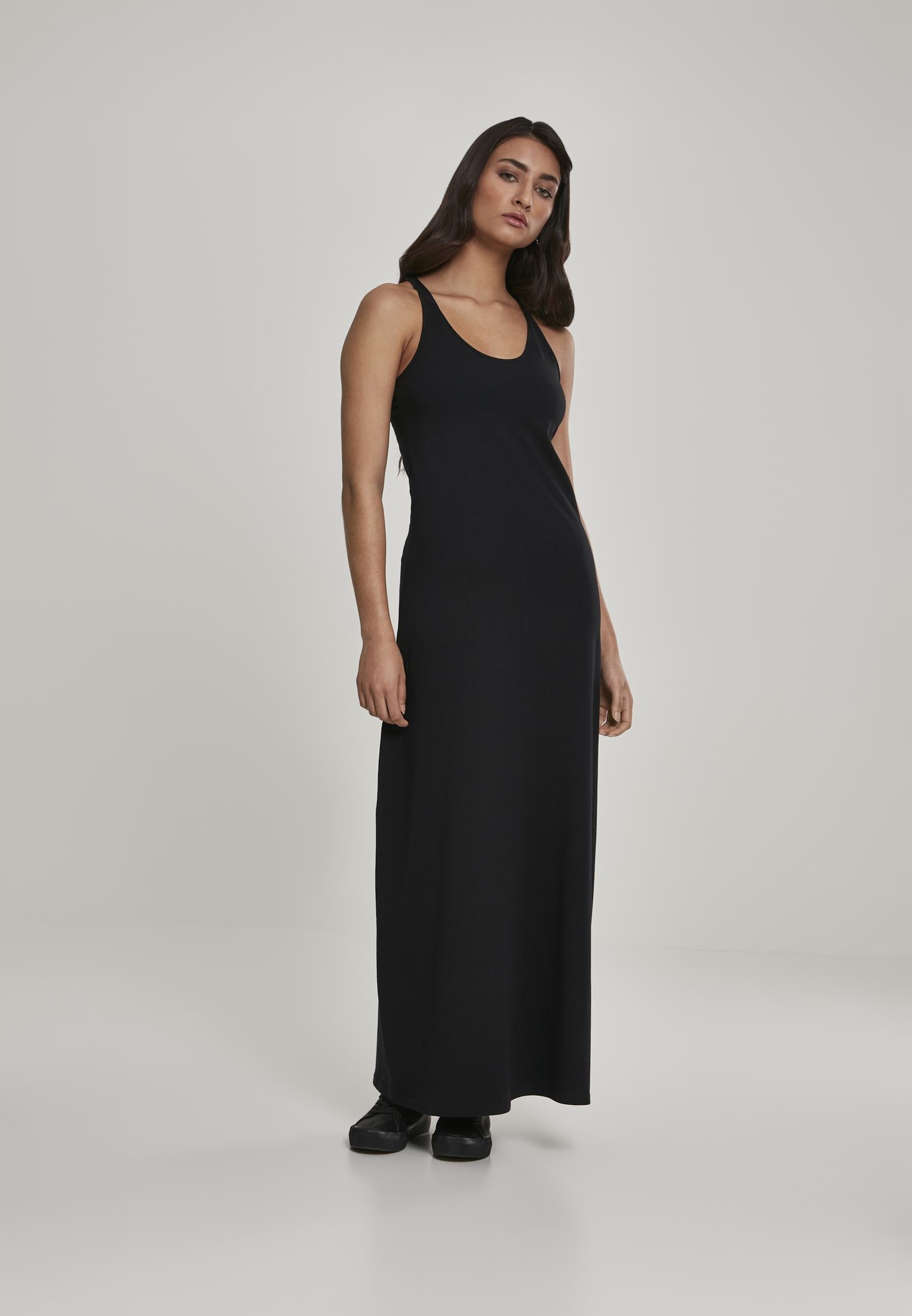 Doamnelor Long Racer Back Dress negru
