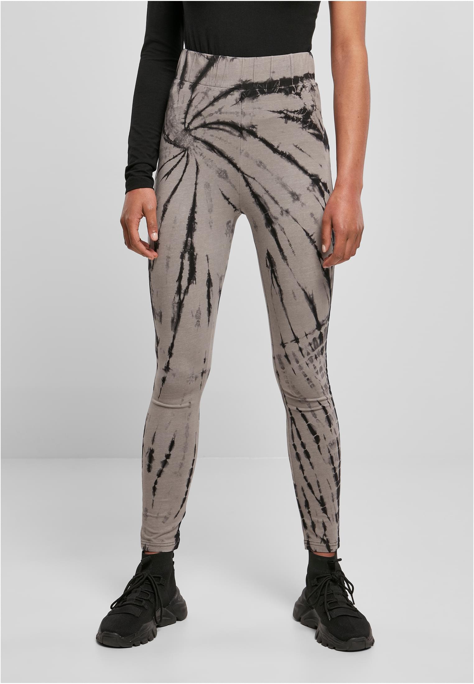 Womens leggings with a cotton tie with a high waist black/asphalt