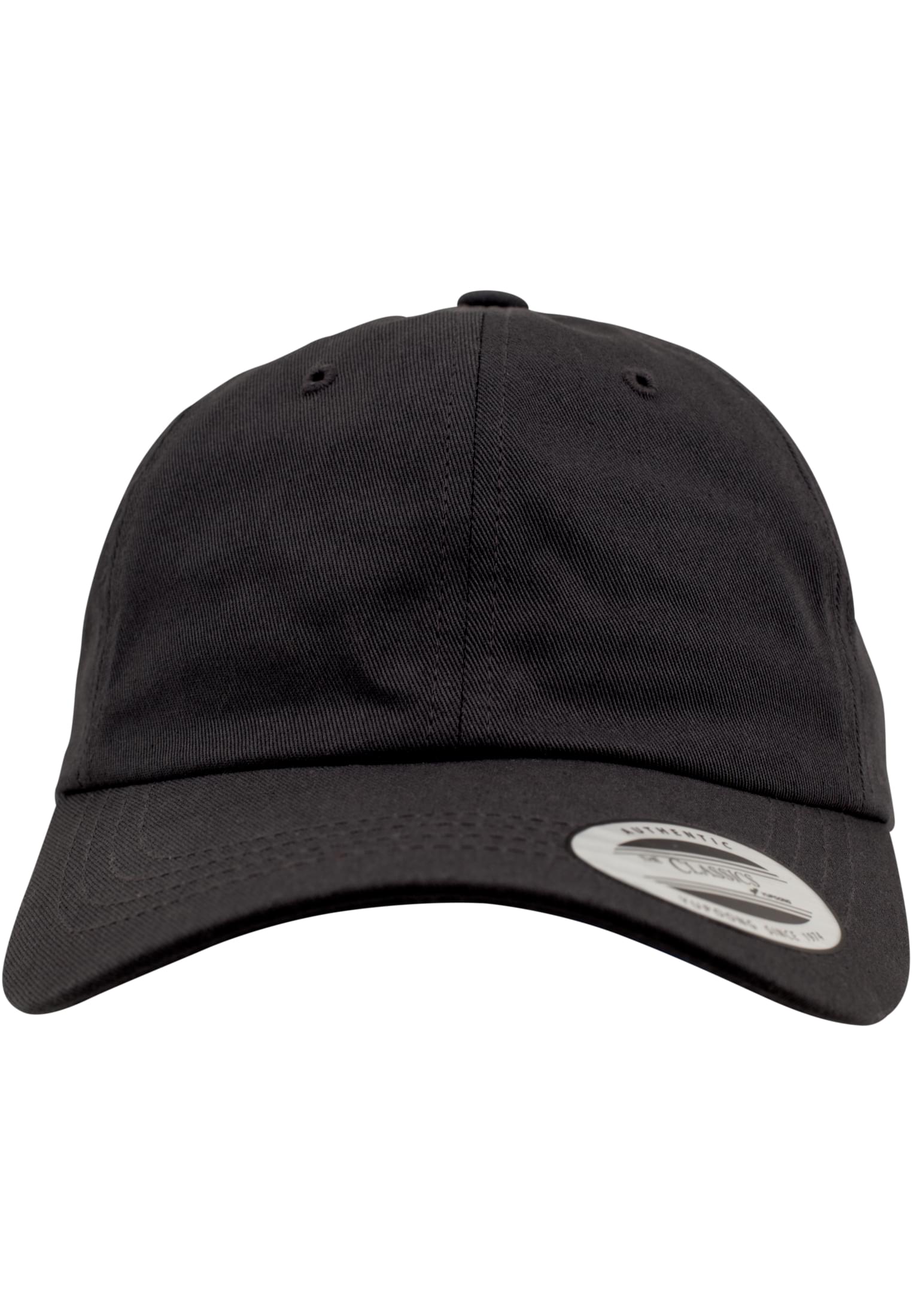 Low-profile black cotton twill