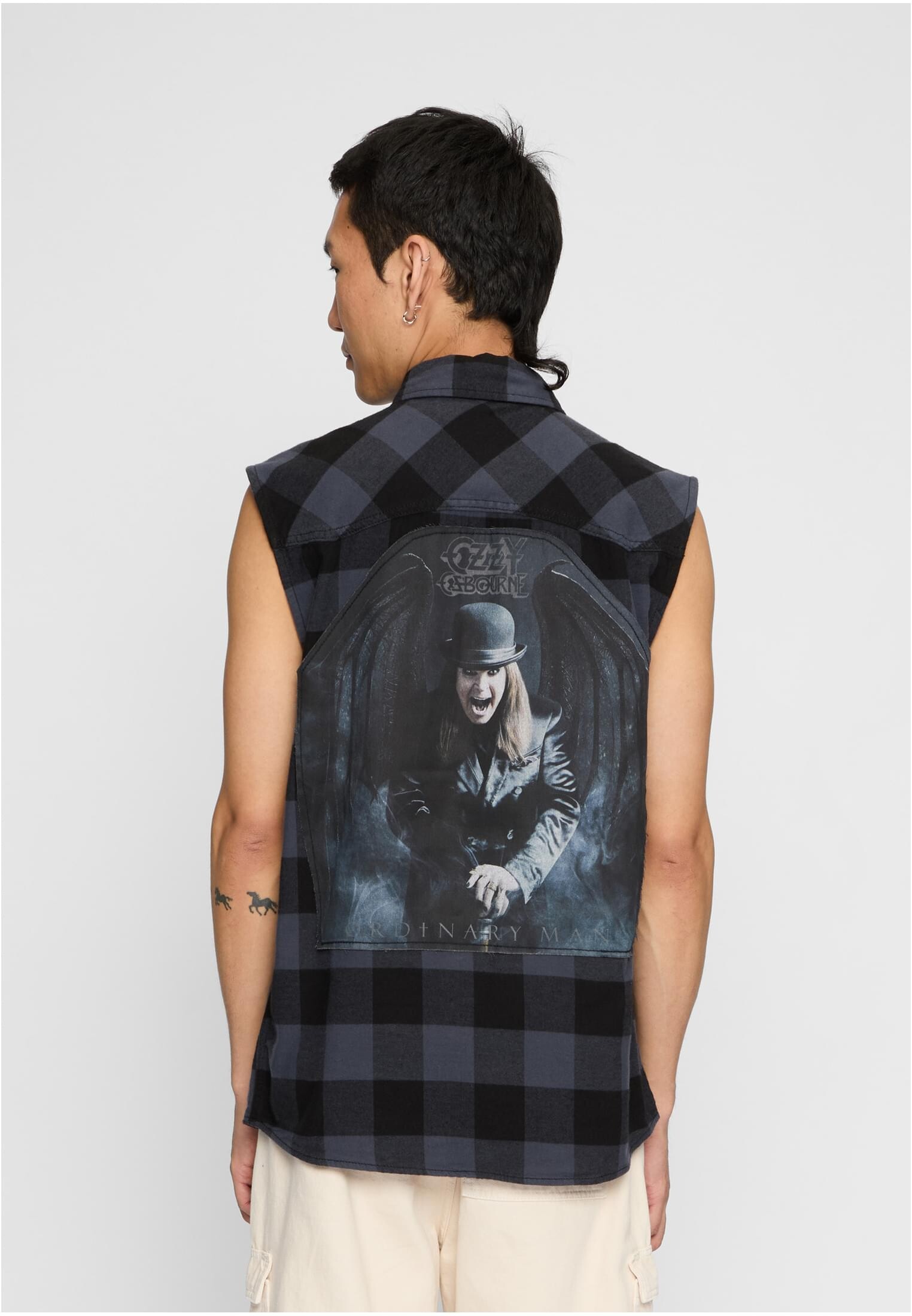Men&#039;s sleeveless shirt Ozzy Checkshirt sleeveless black/gray