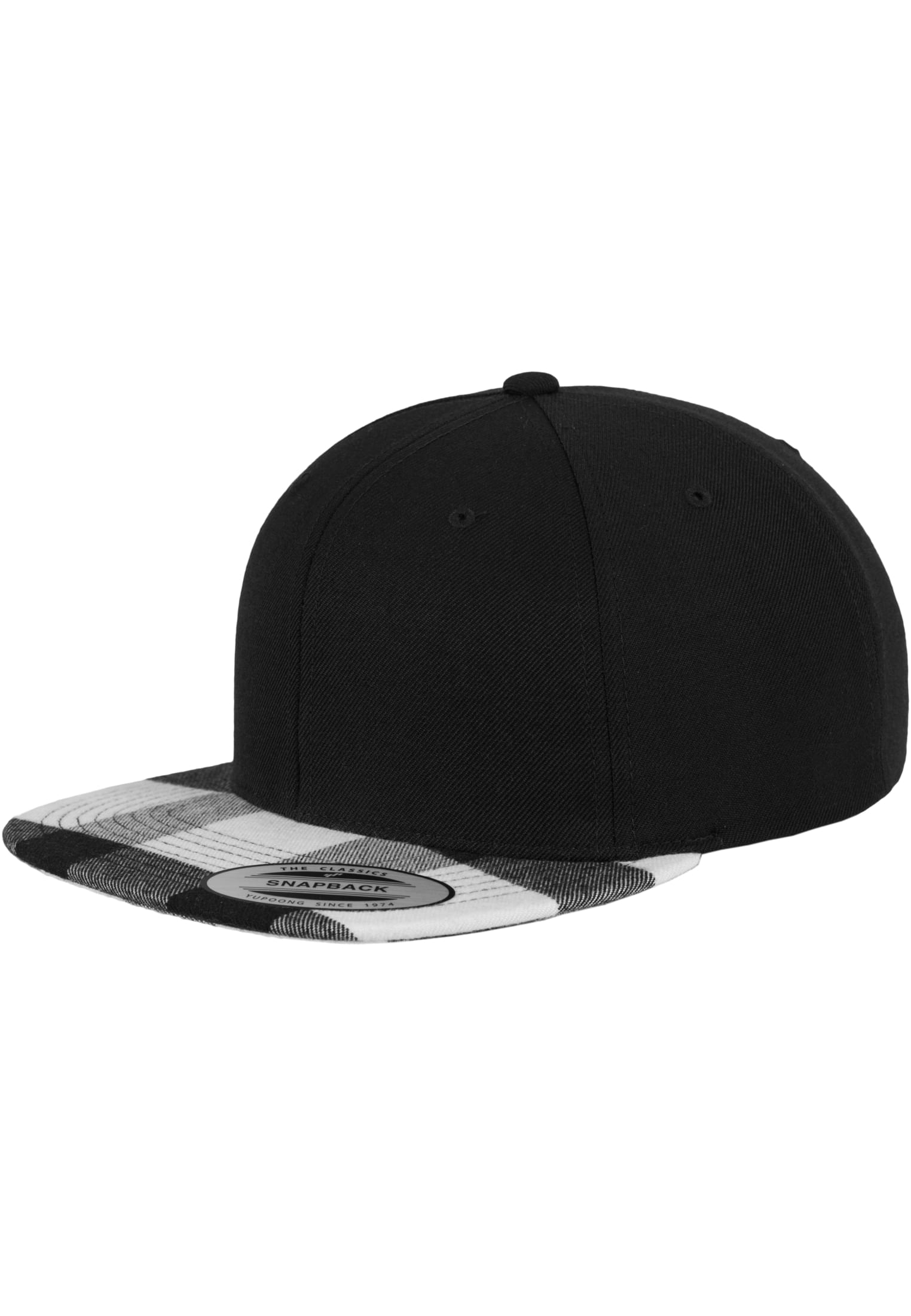 Checked Flanll Peak Snapback blk/wht