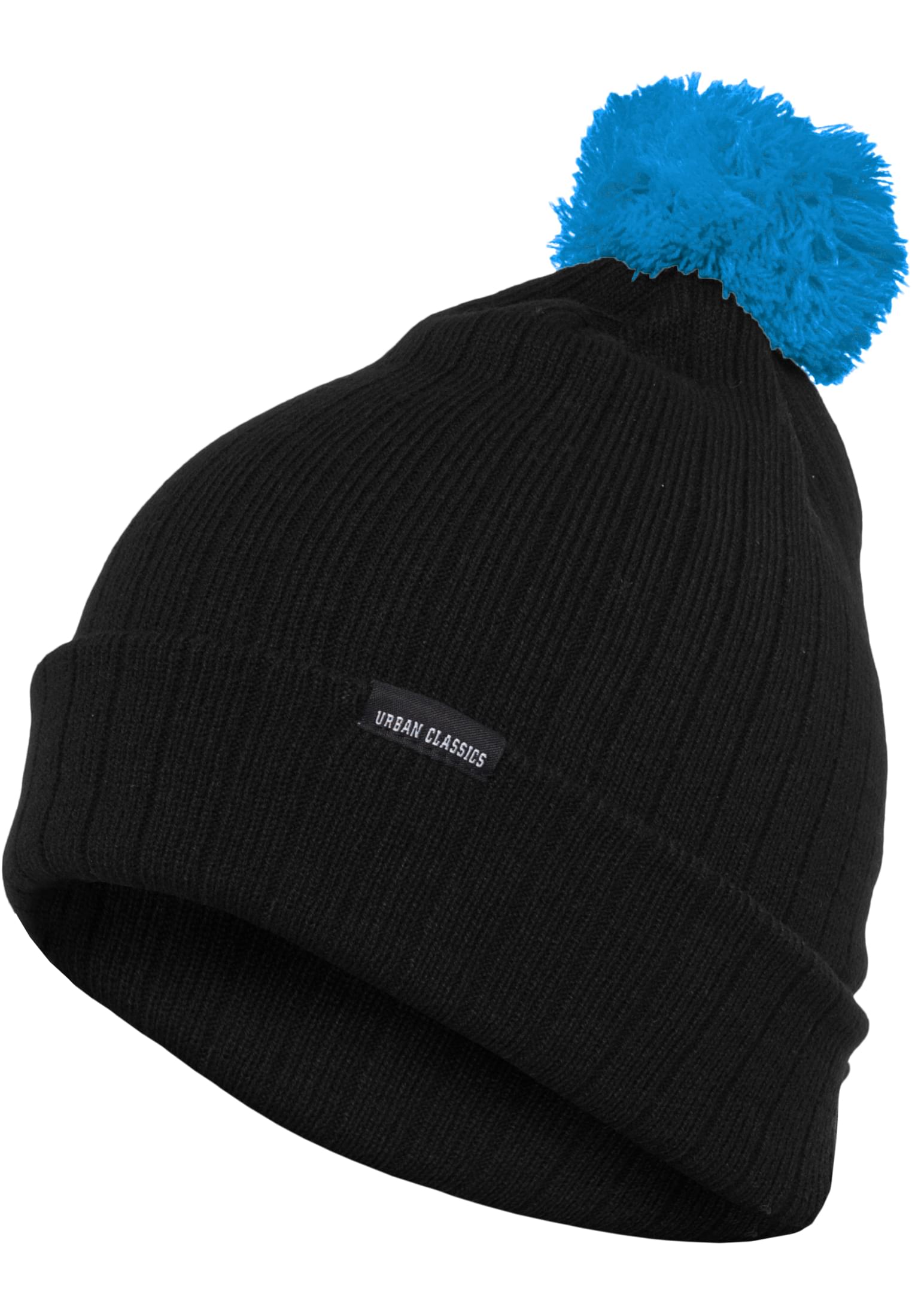 Contrasting Bobble blk/tur beanie