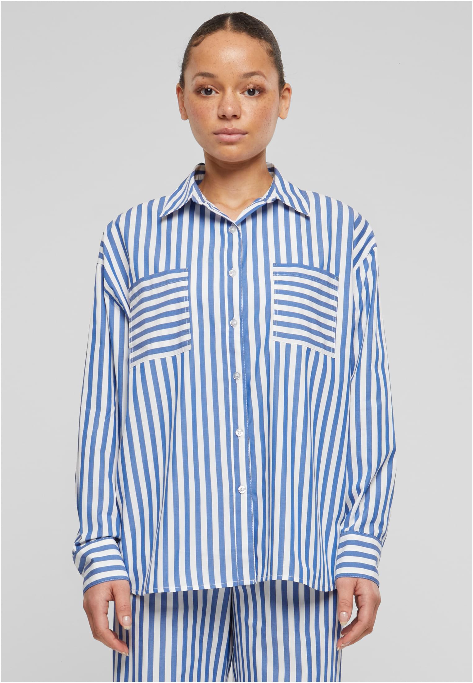 Women&#039;s shirt Striped Relaxed white/blue