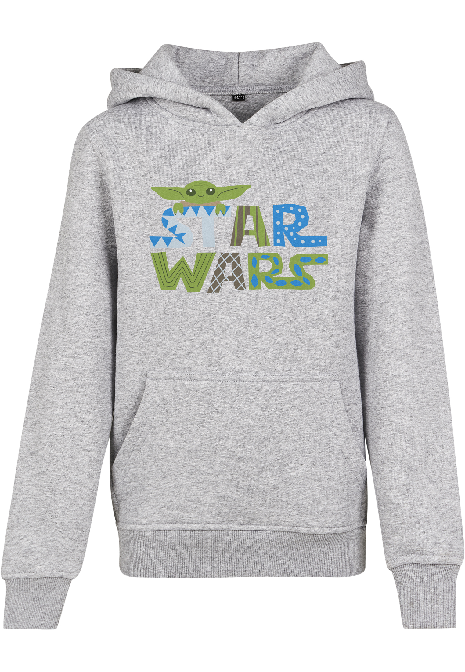 Children&#039;s colorful Star Wars logo with a heather gray hood