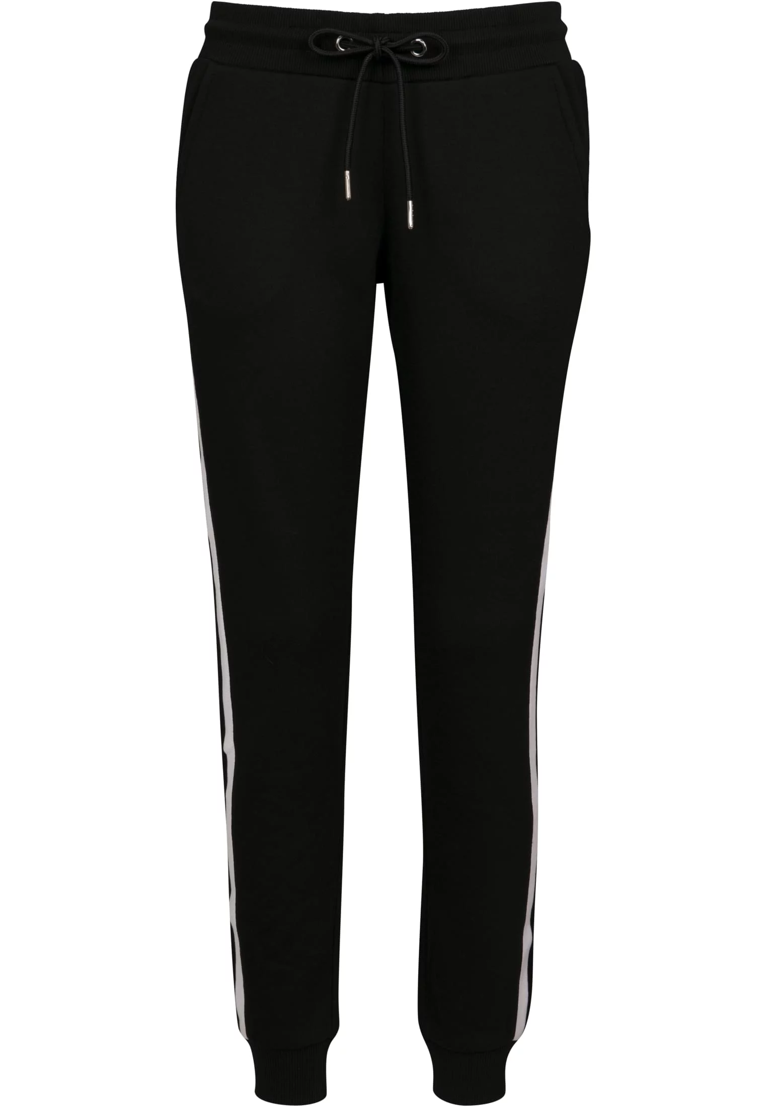 Doamnelor Colegiul de contrast Sweatpants negru / alb / negru