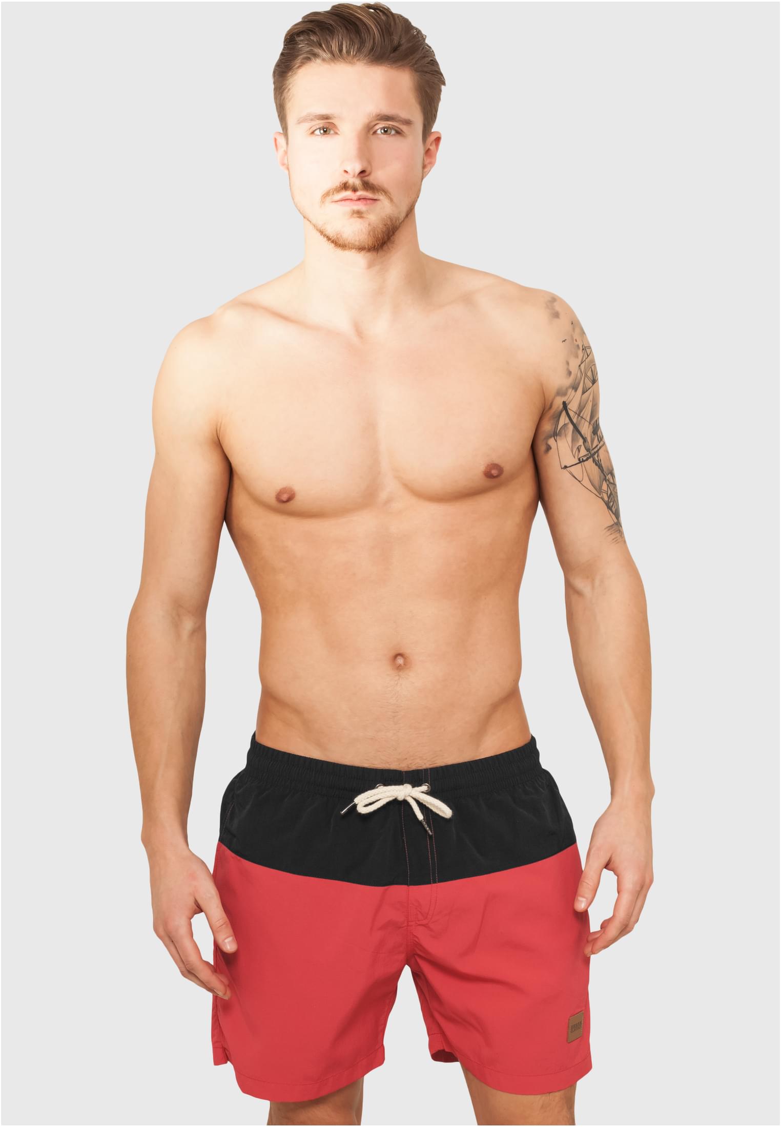 Men&#039;s Block Swimsuit Black/Red