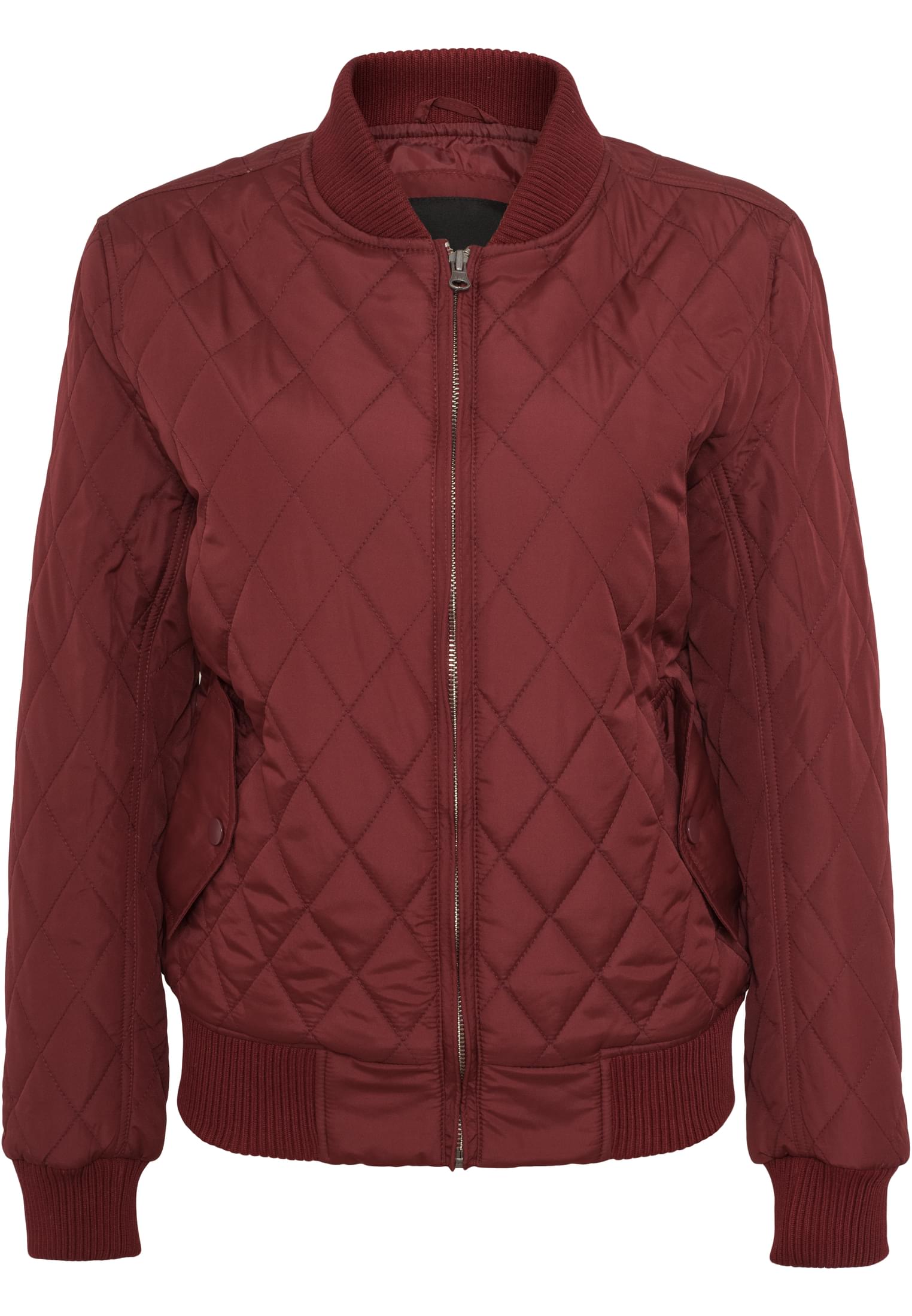 Doamnelor Diamond Quilt Nylon Jacket burgundy