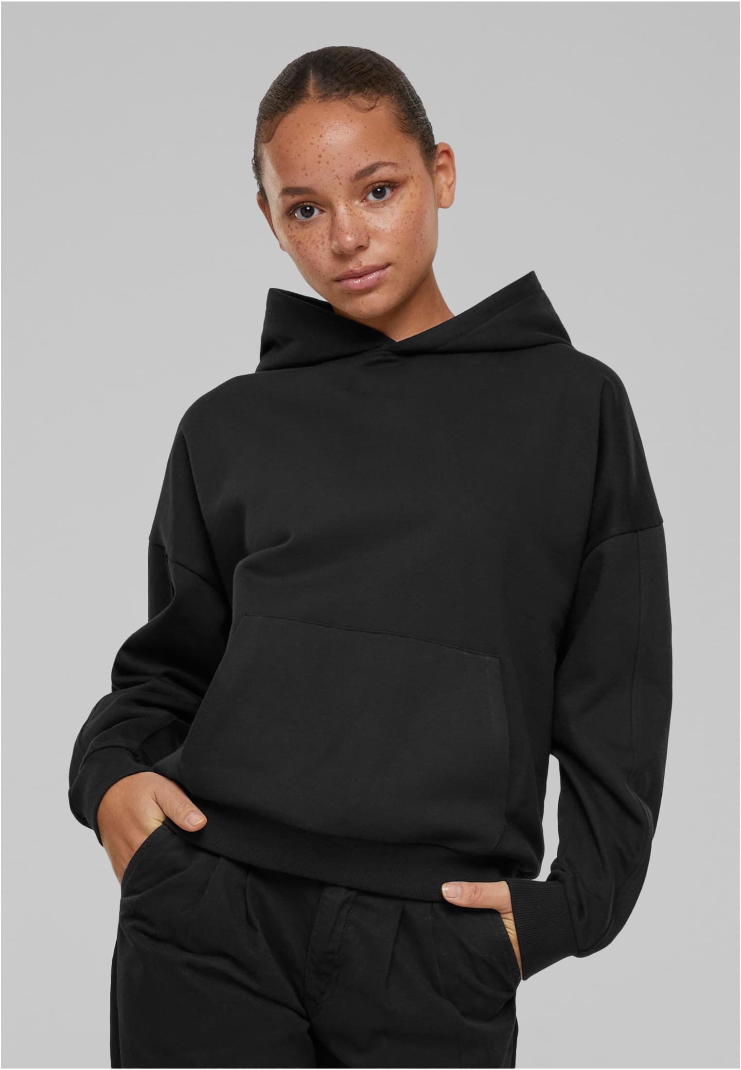 Women's organic oversized hoodie black
