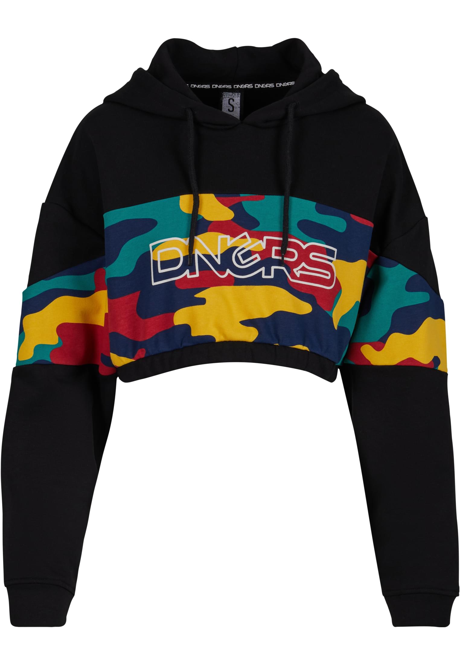 Women's crop sweatshirt HideMe black/colorful