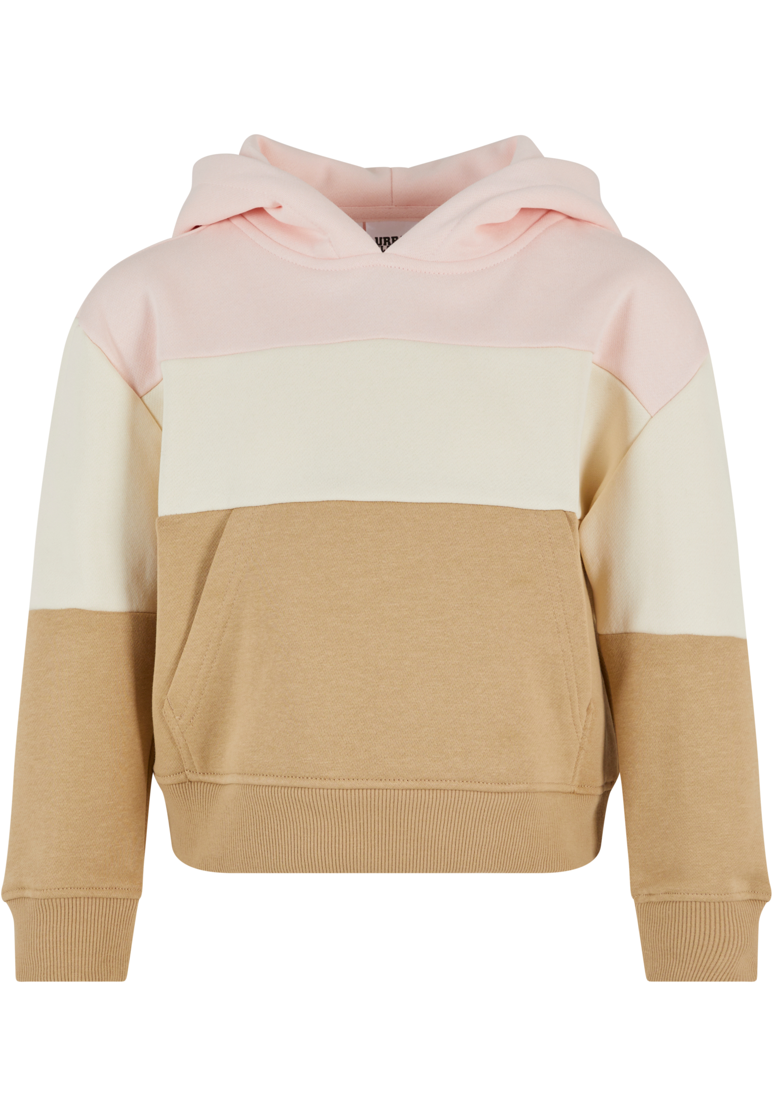 Girls&#039; Oversized 3-Tone Hoody Pink/White Sand/Unionbeige