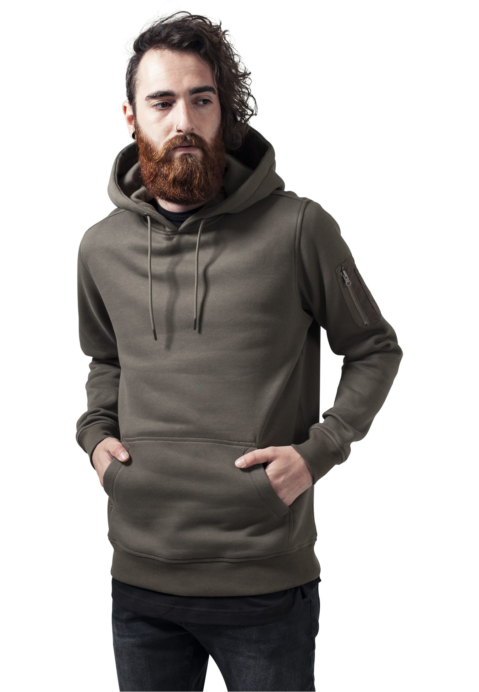 Sudoare Bomber Hoody de măsline