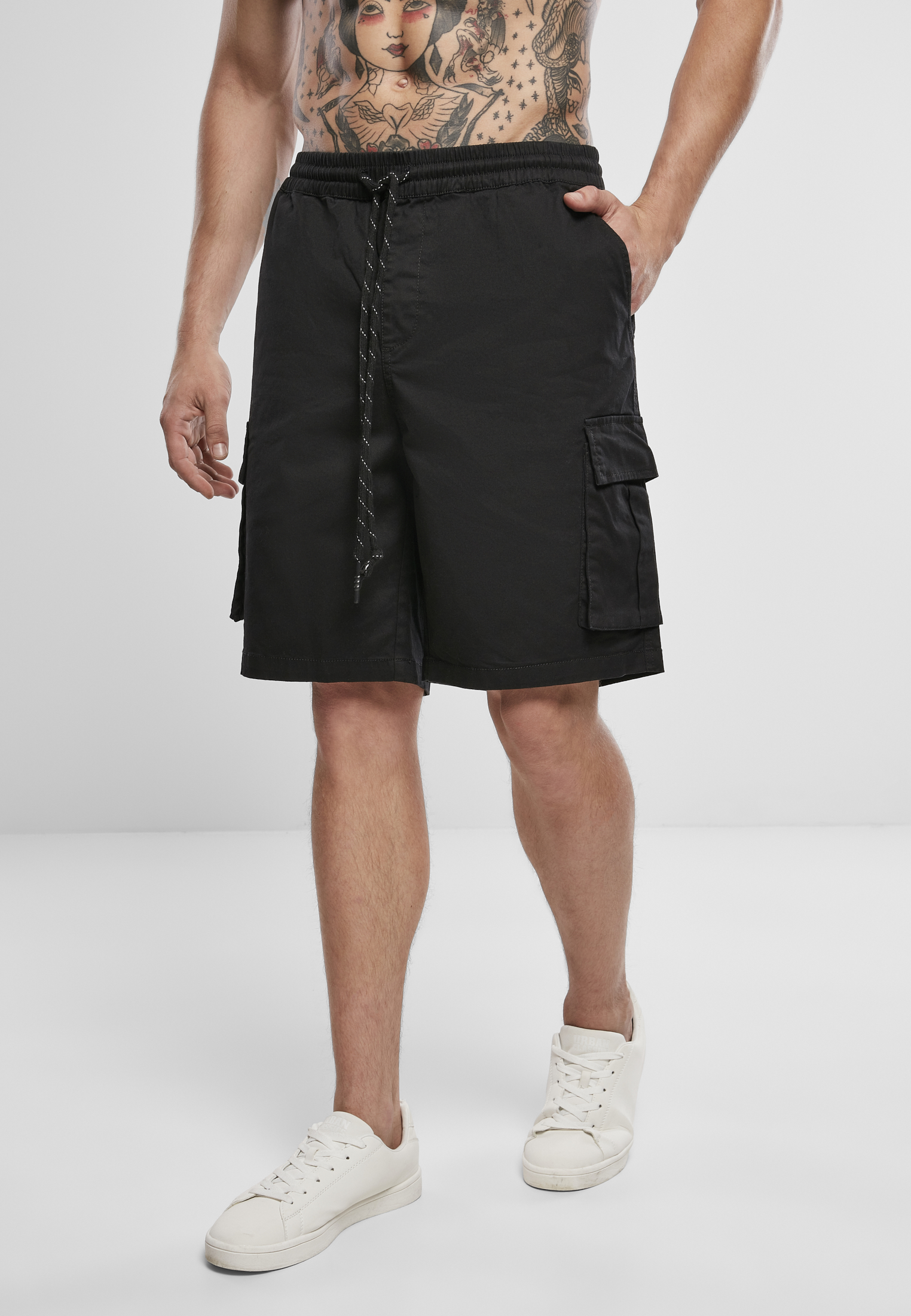 Drawstring Cargo Shorts Black