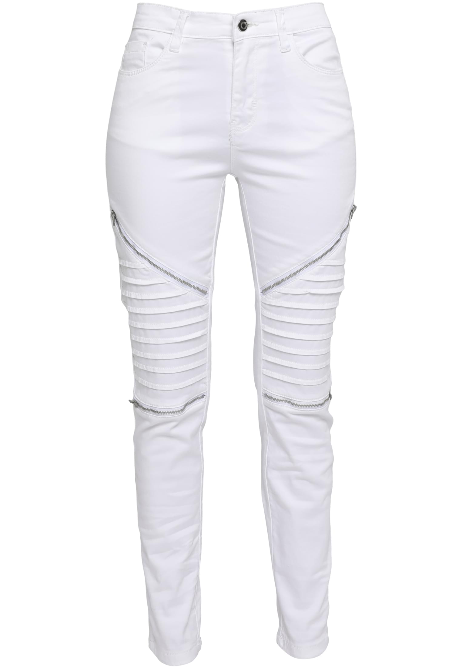 Women's Stretch Biker Trousers White