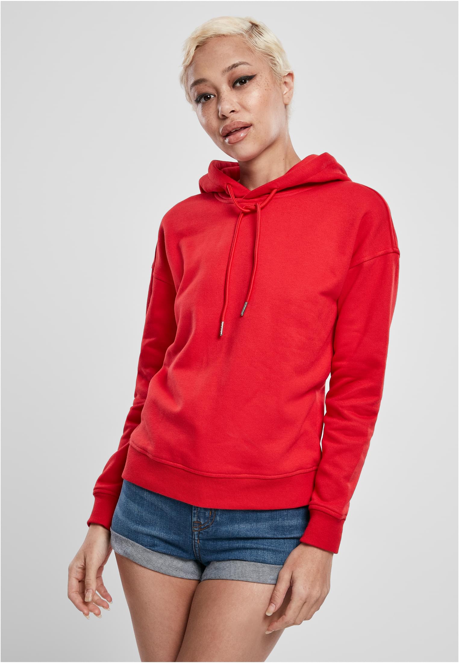 Women's fiery red hooded jacket