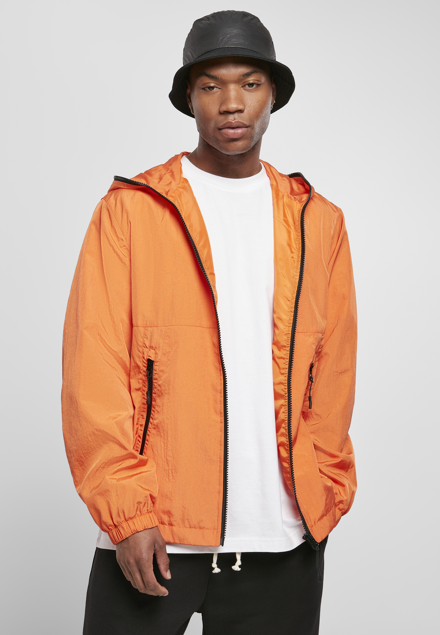 Full Zip Nylon Crepe Jacket Tangerine