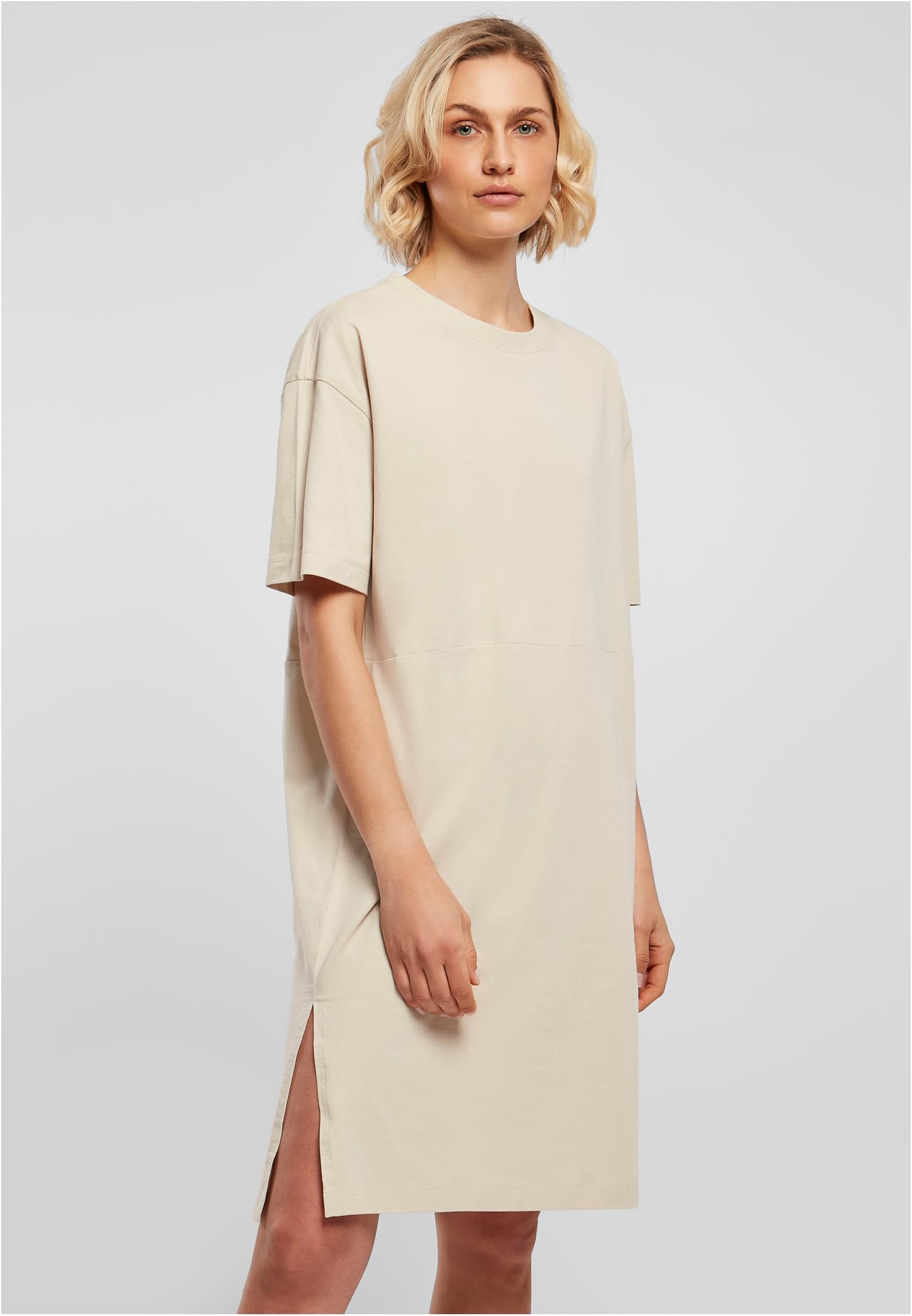 Women's dress with slit cream