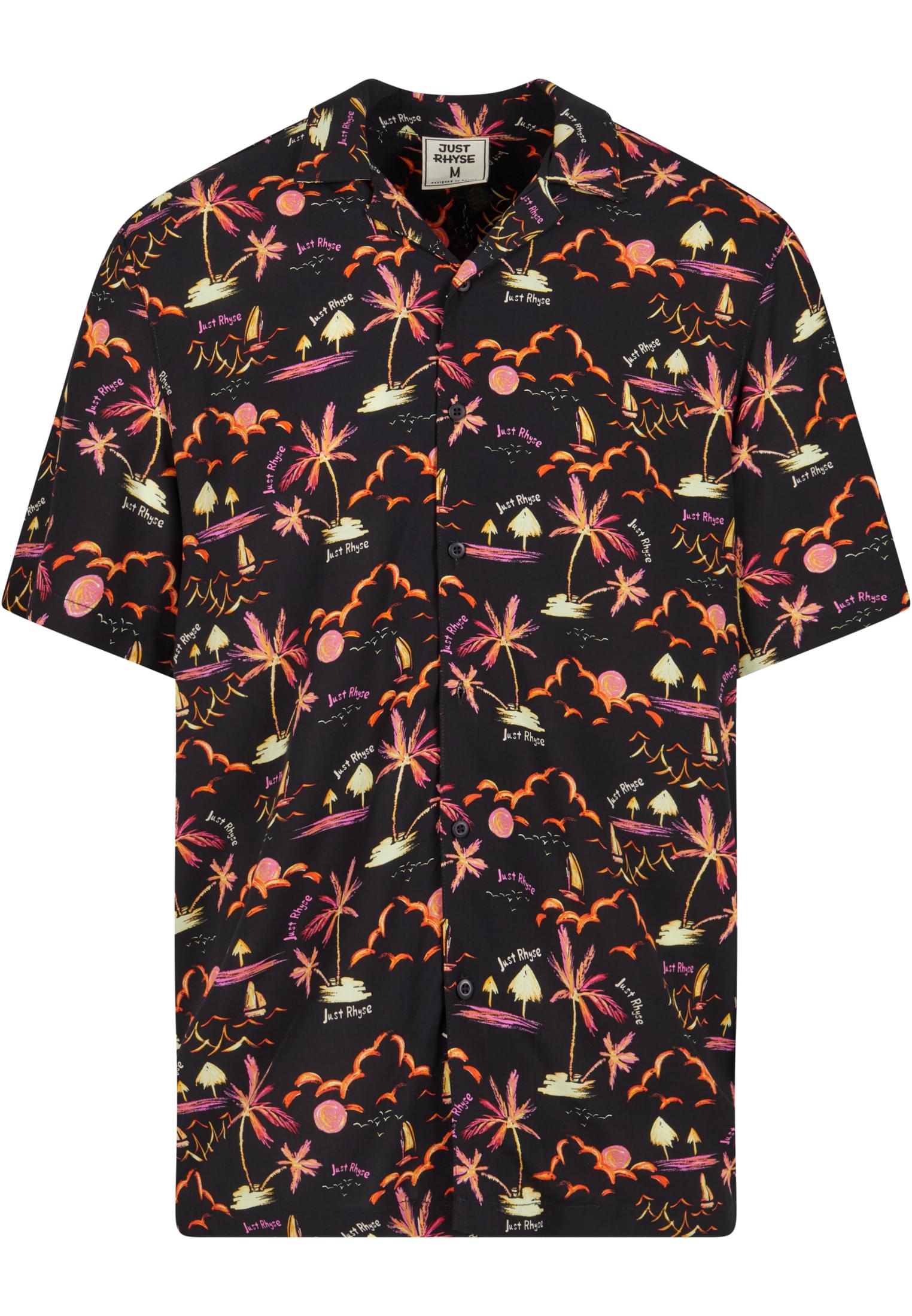 Men's Short Sleeve Shirt Just Rhyse Shirt Waikiki - Black