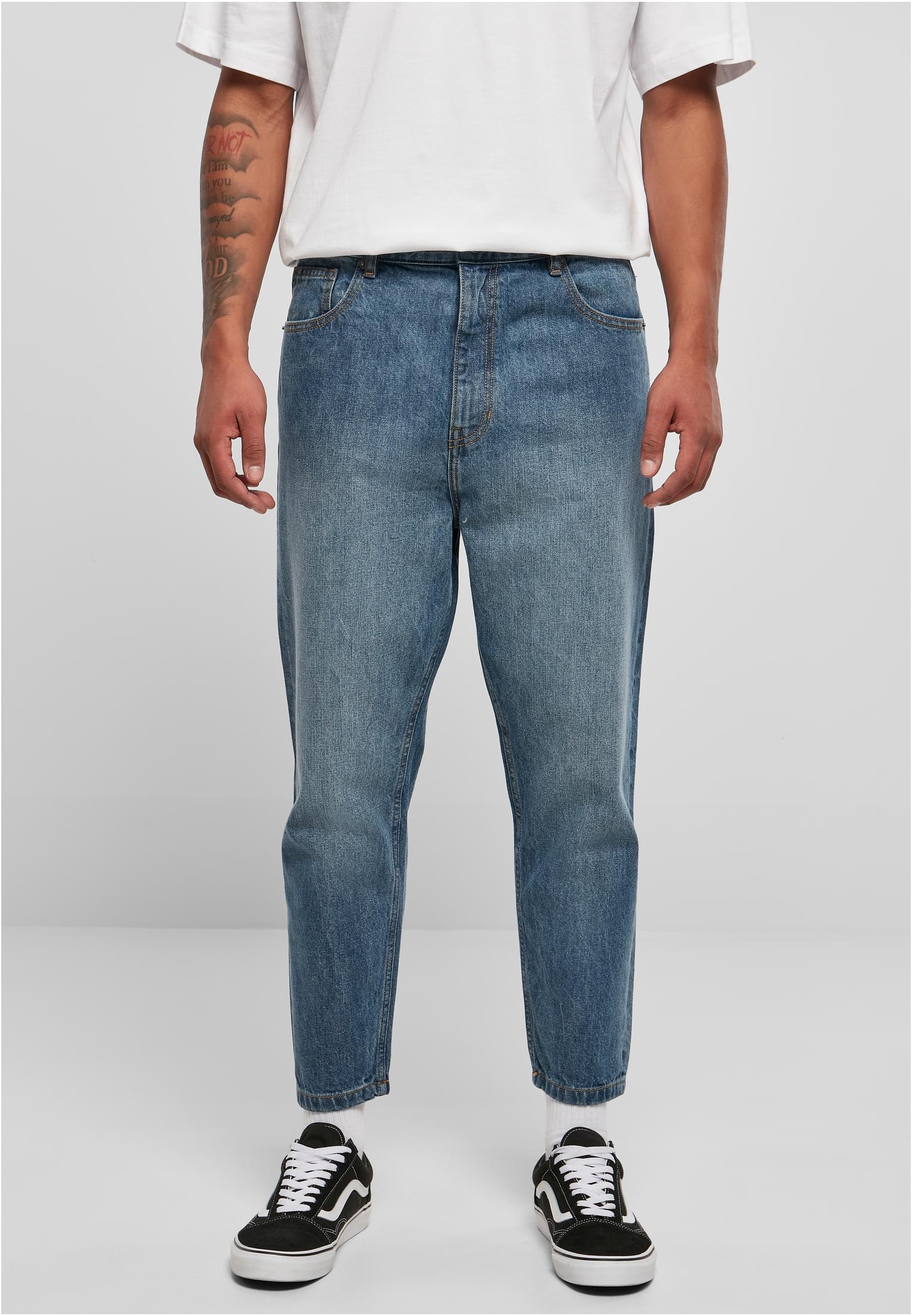 Men&#039;s Cropped Tapered Jeans Blue