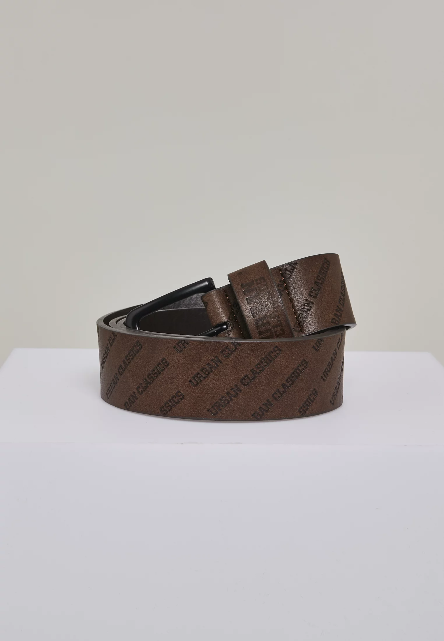 Full-top belt with logo brown