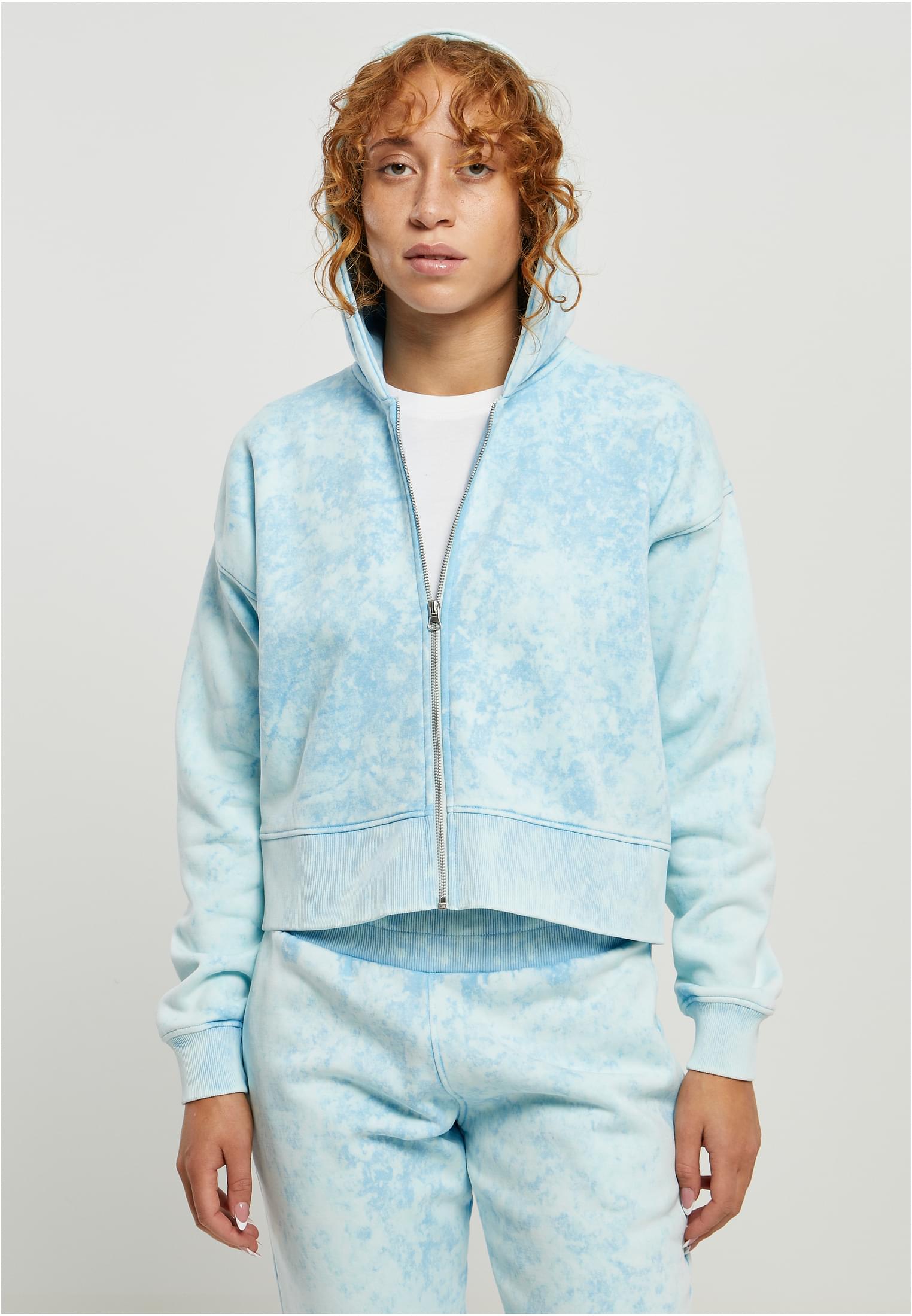 Women&#039;s Short Oversized Zipper Towel with Hood balticblue