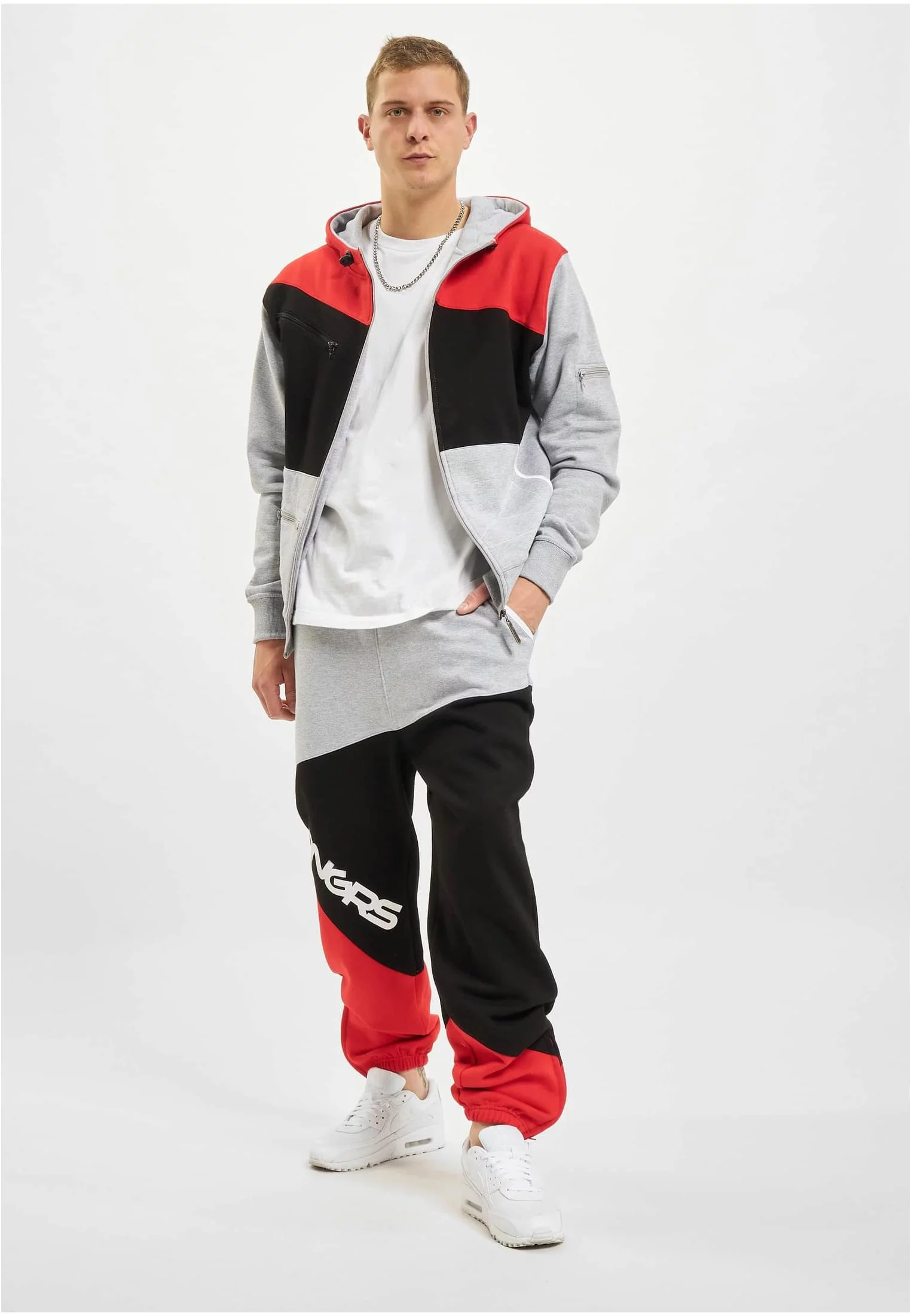 Sweatpants gray/black/red