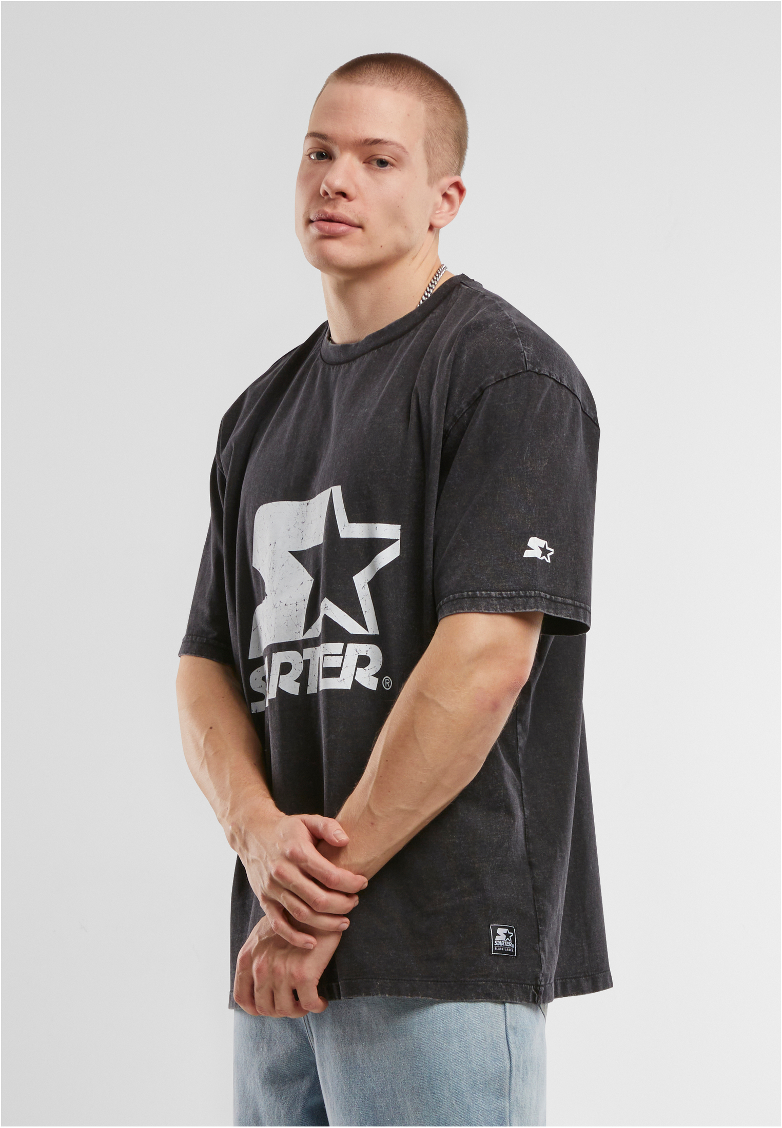 Men's T-shirt Starter Logo Oversize Acid black