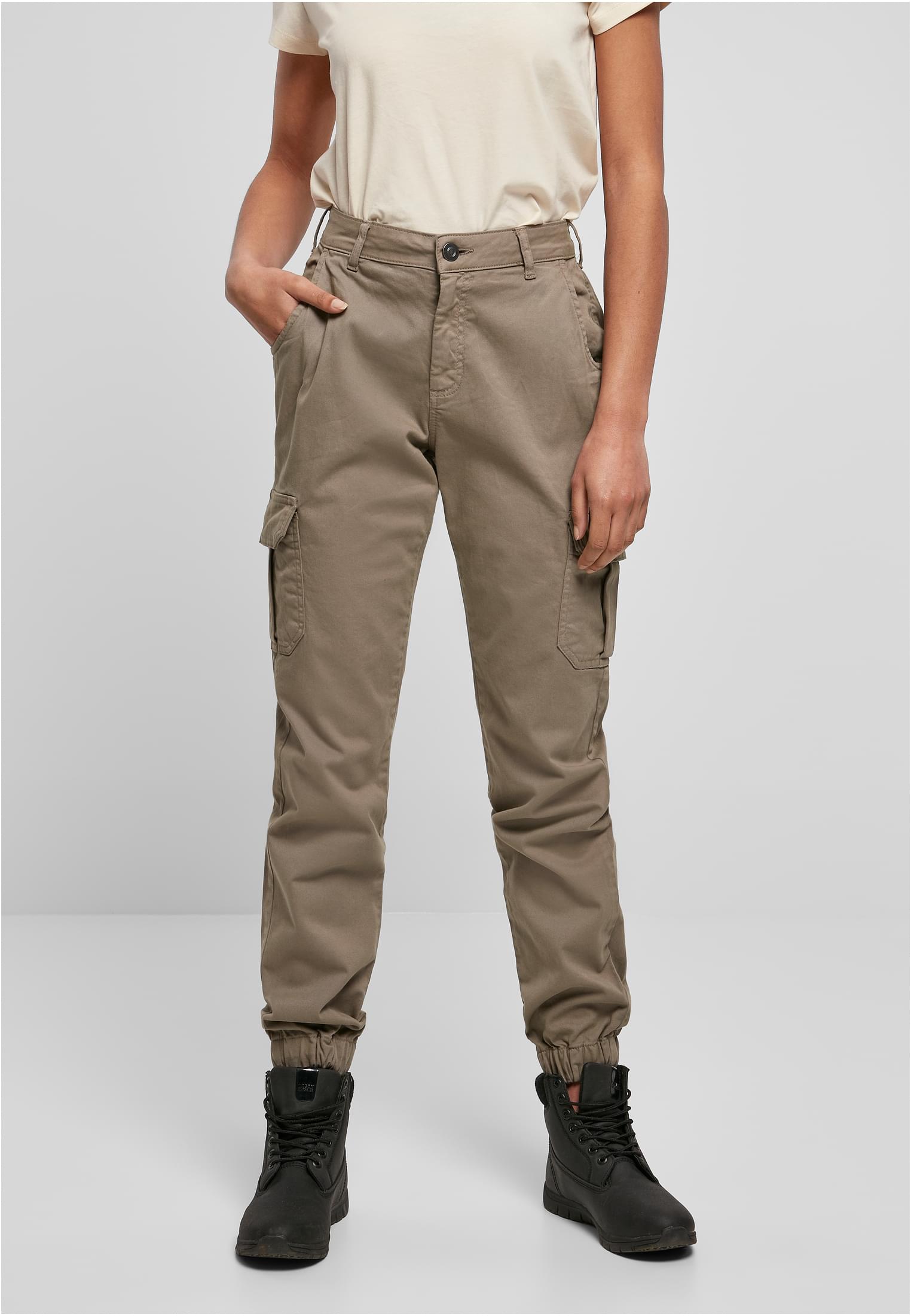 Women's Cargo High-Waisted Softtaupe Trousers