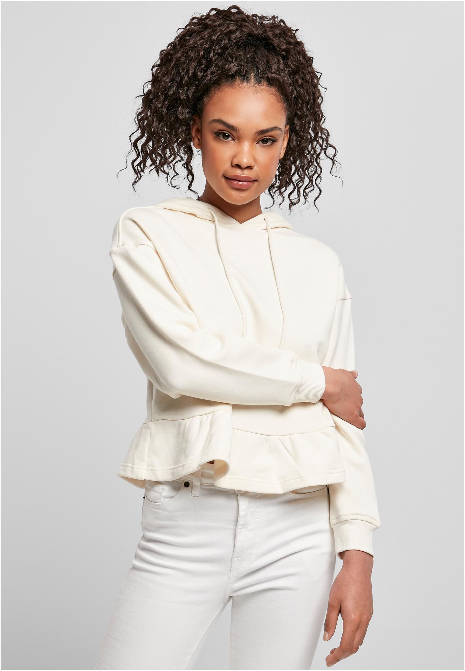 Womens Organic Volants Hoody whitesand