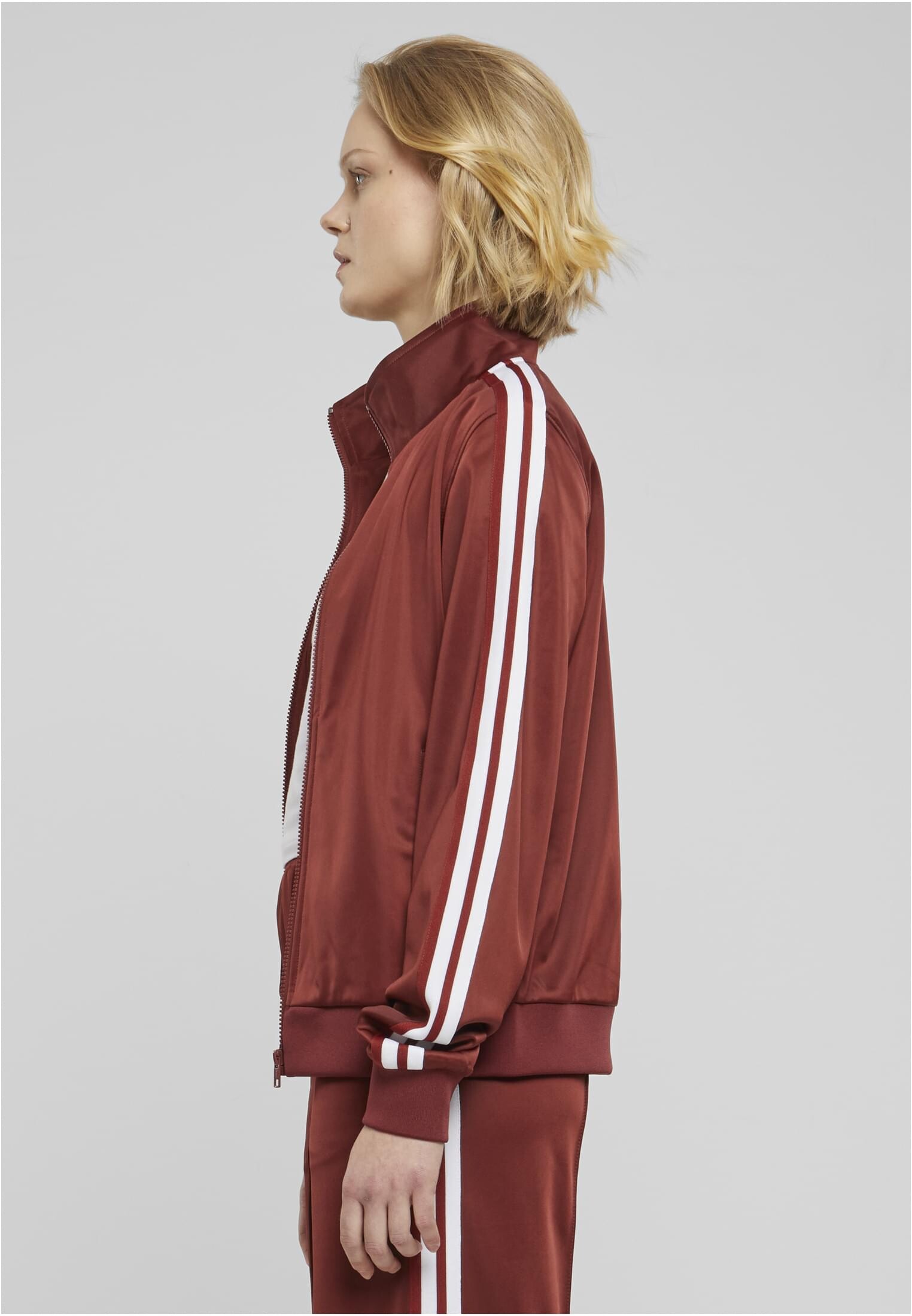 Women's retro running jacket dark rust