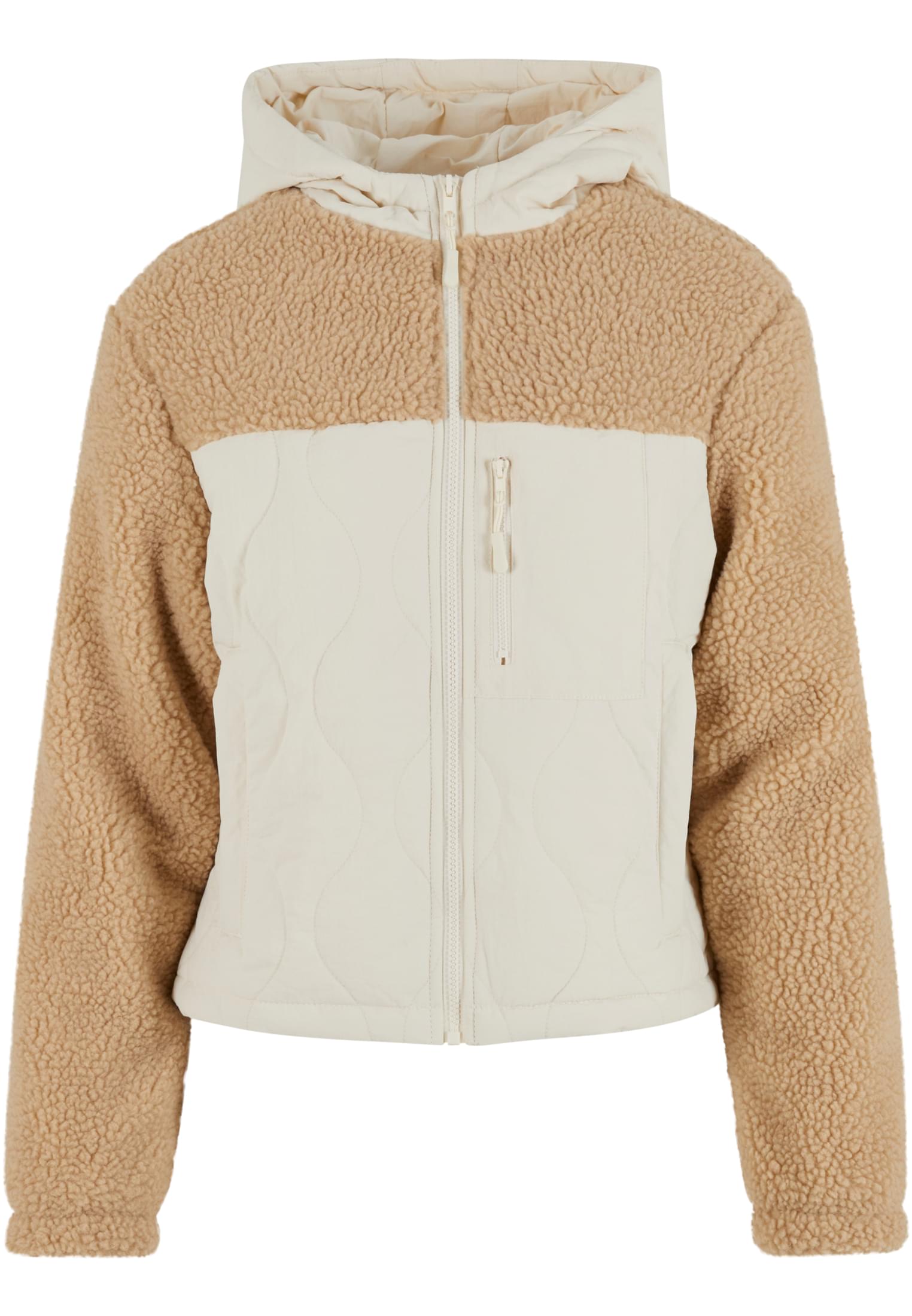 Women's jacket Sherpa Crinkle Nylon Mix beige/cream