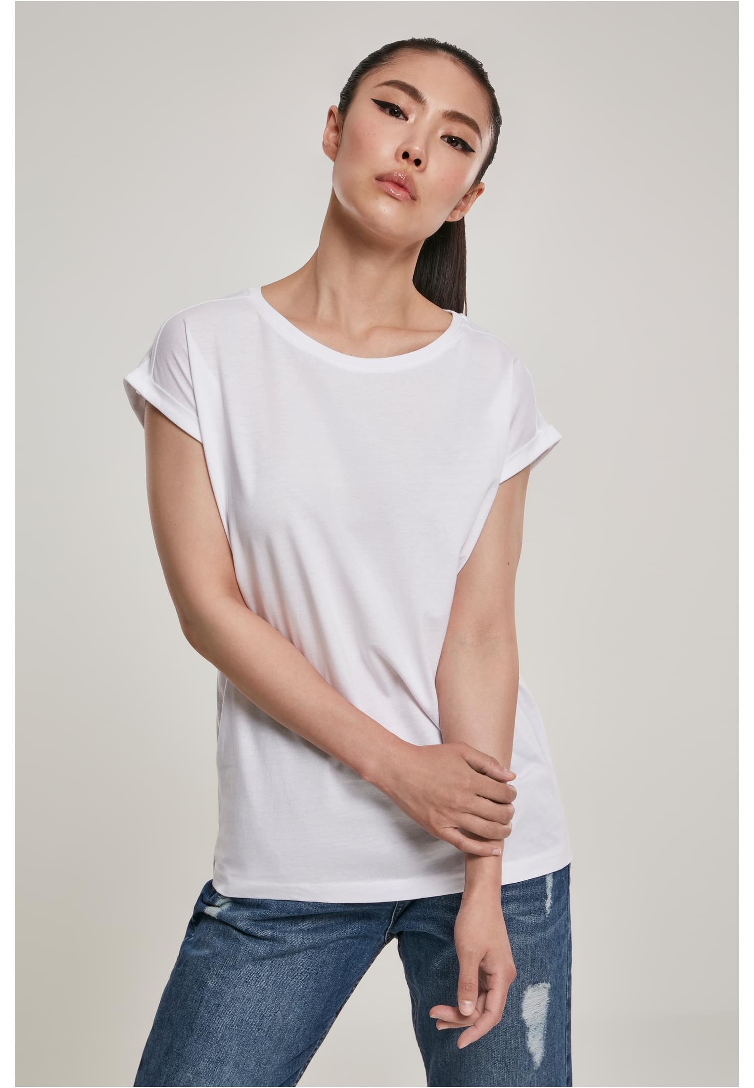 Women's Organic T-Shirt With Extended Shoulder White