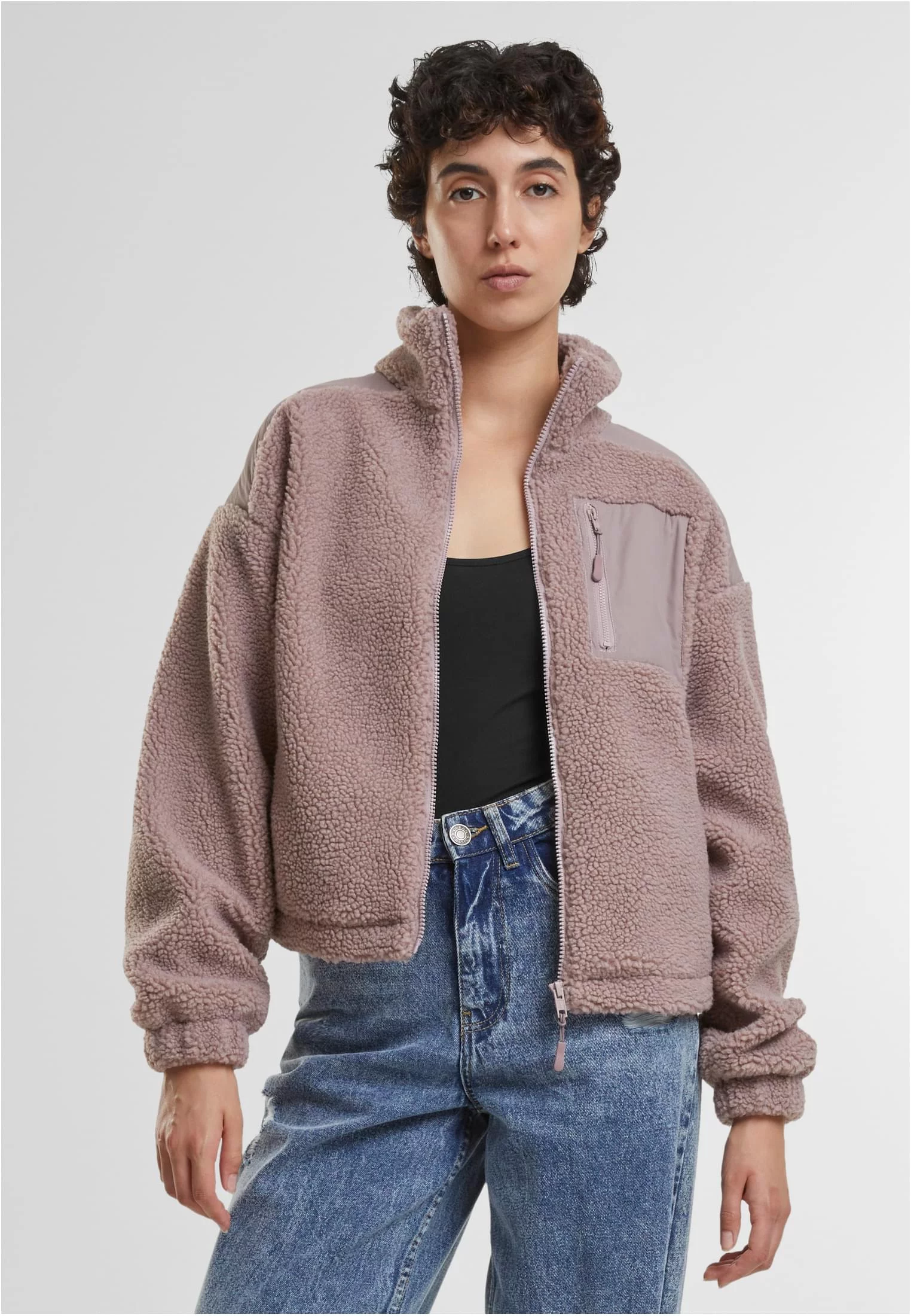 Womens jacket Sherpa Mix powder pink