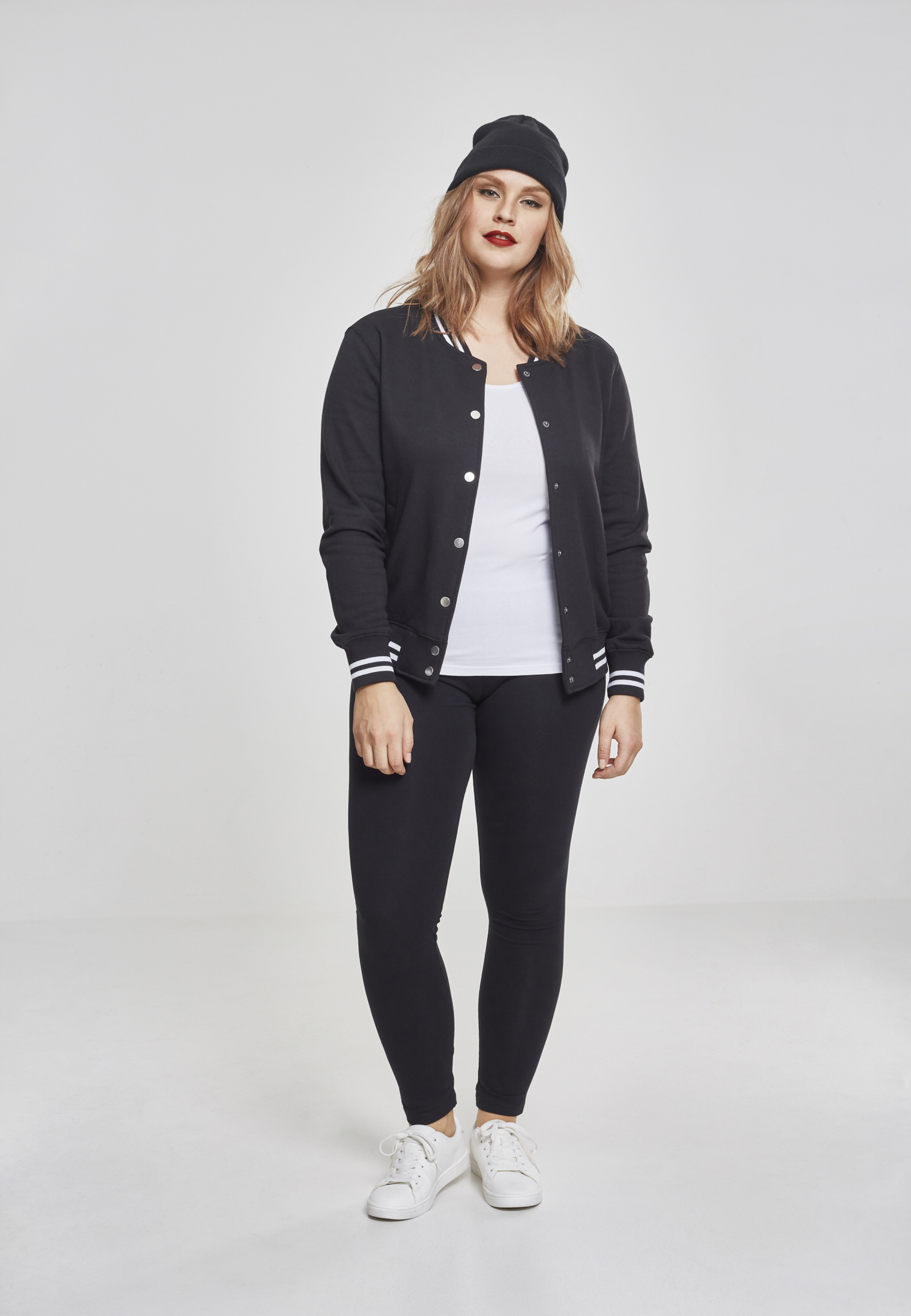 Doamnelor Colegiul Sweat Jacket BLK / BLK