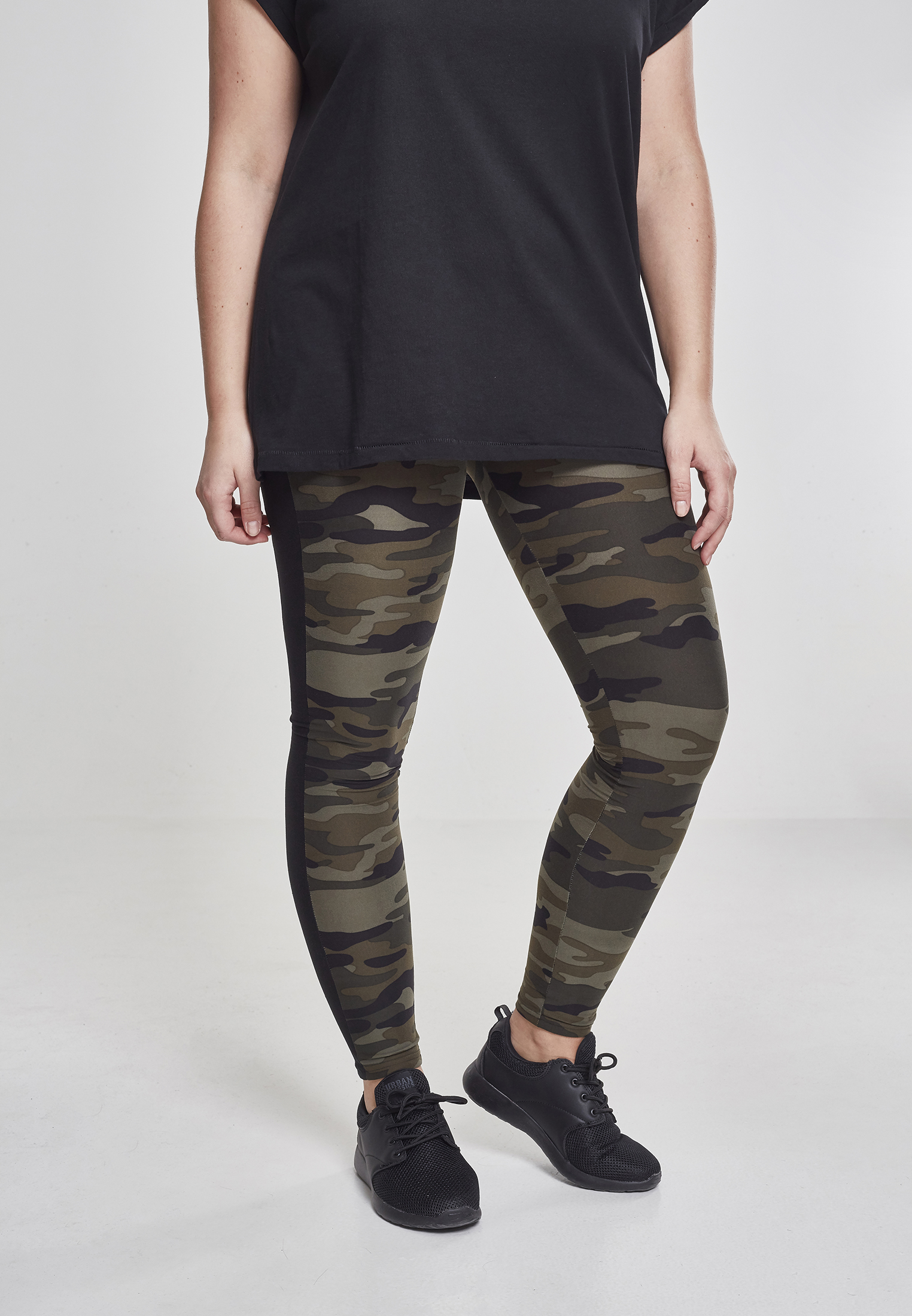 Women's Camo Leggings Stripe woodcamo/blk