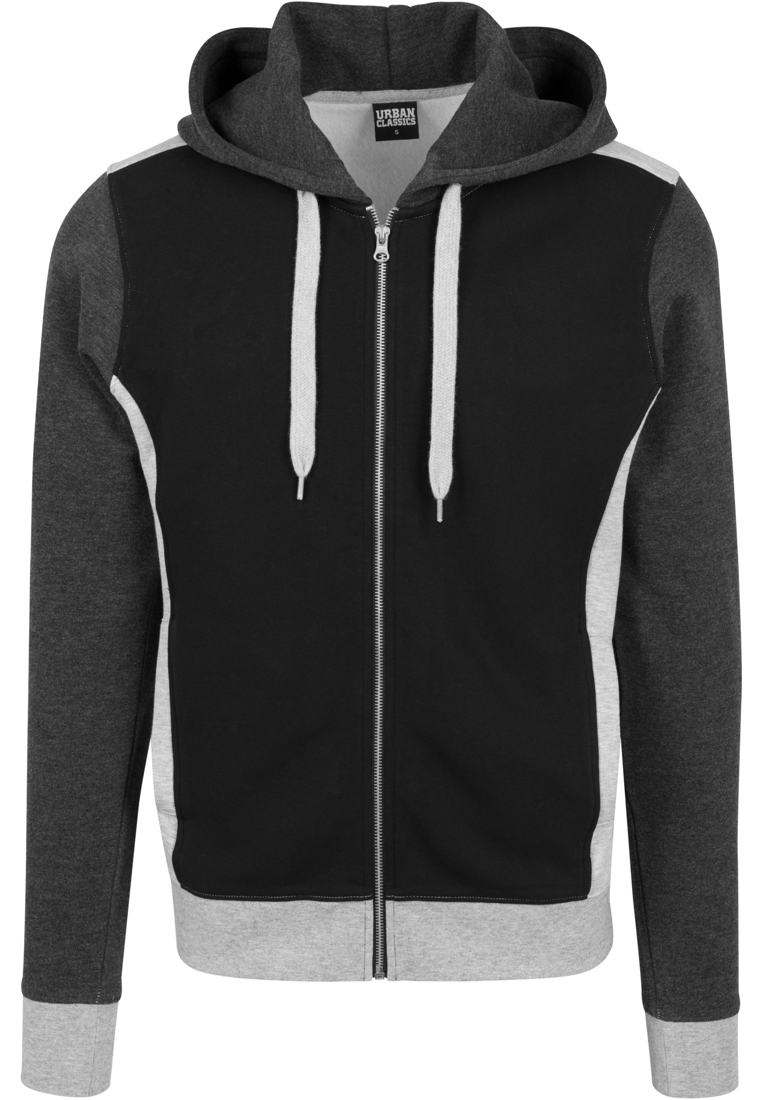 3-Tone Hooded Zipper with Black/Grey/Charcoal Hood