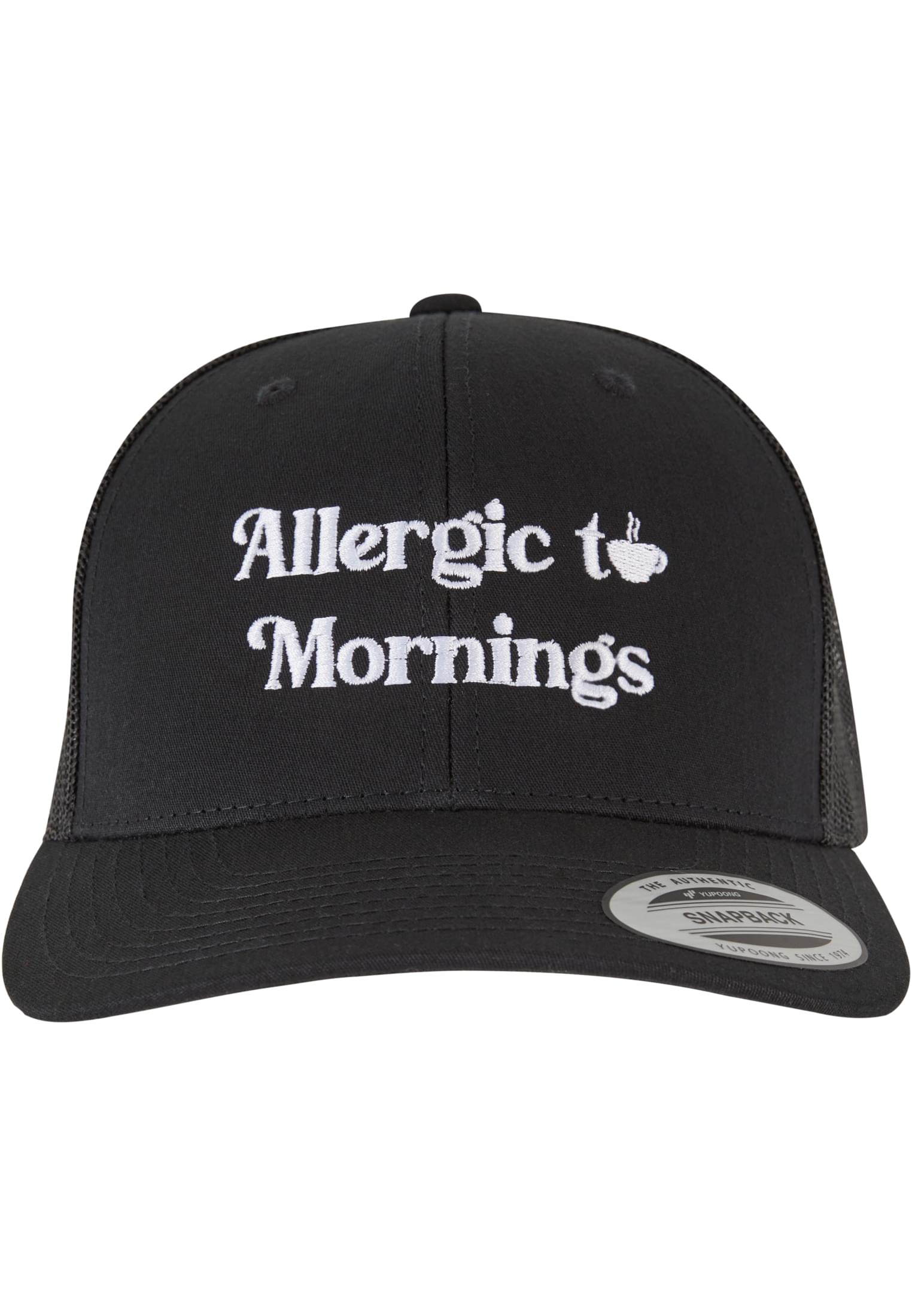 Alergic To Mornings Retro Trucker Cap Black