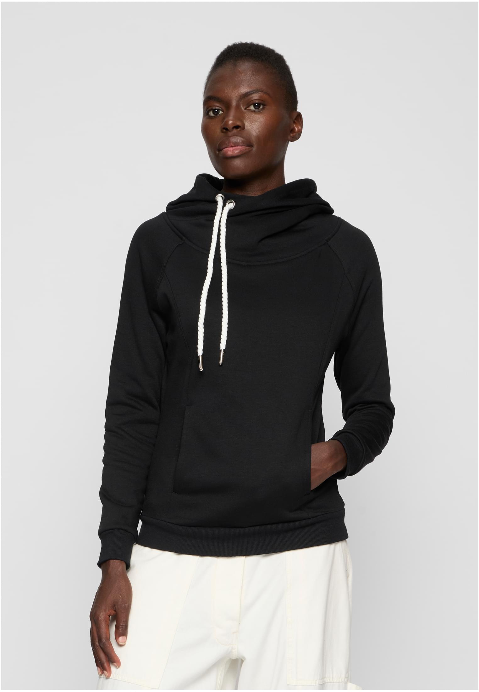 Women&#039;s raglan hoodie in black